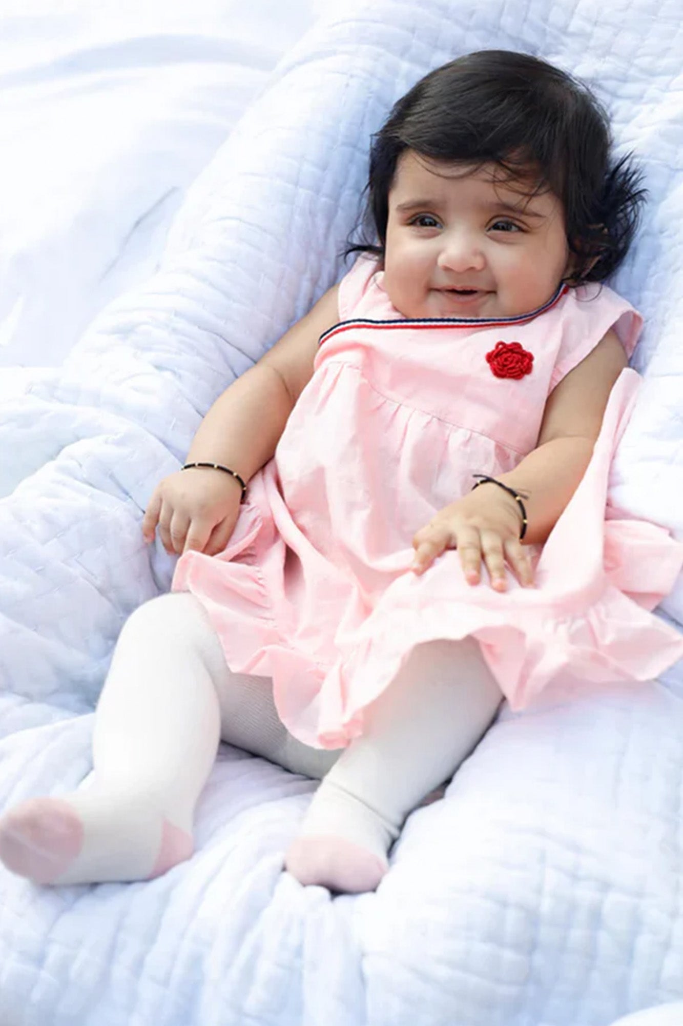 Pink Embroidered Infant Girl Frock