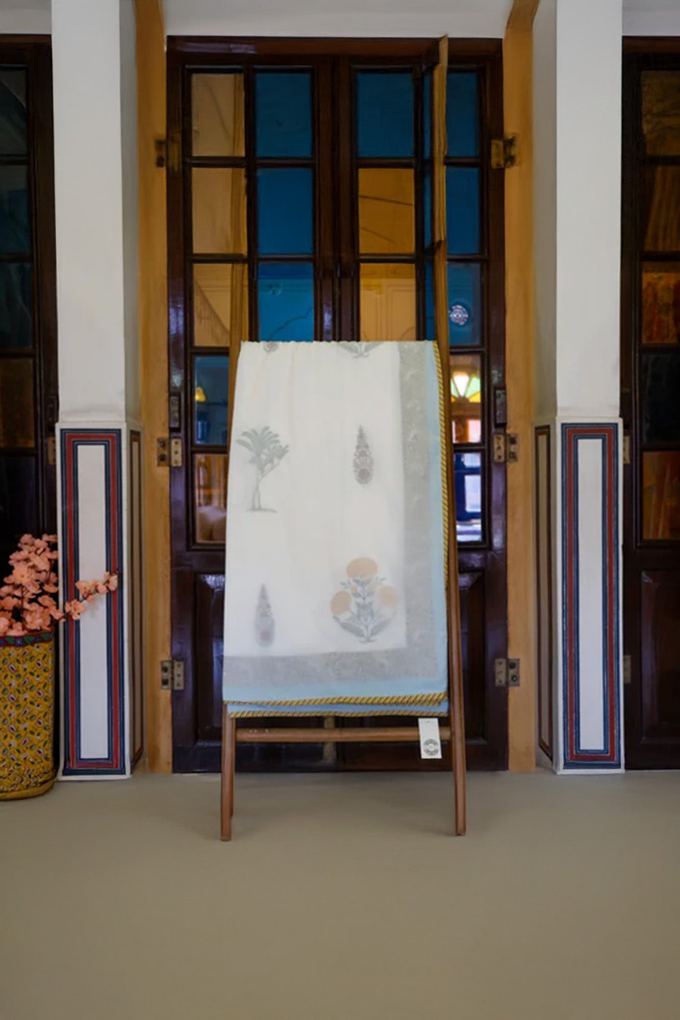 Dohar 3D Block Printed Yellow Green