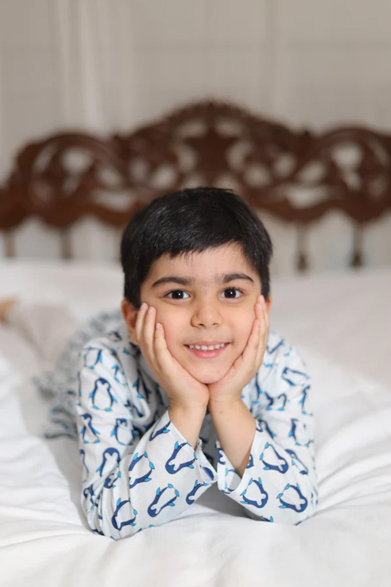 Boy Kurta Blue Penguin