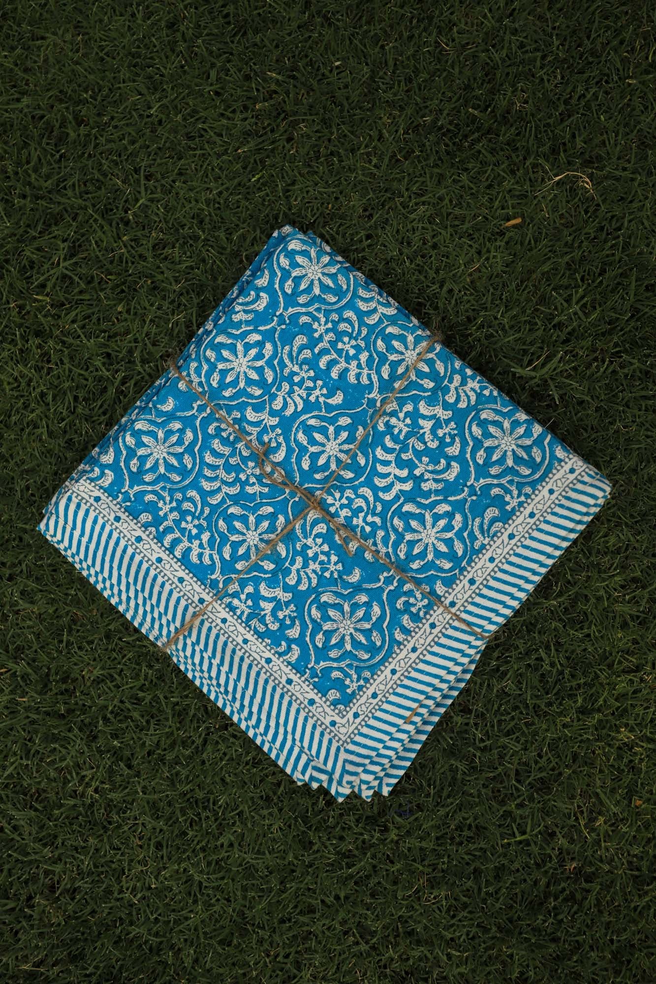 Napkin Set of 6 Aqua Jaal