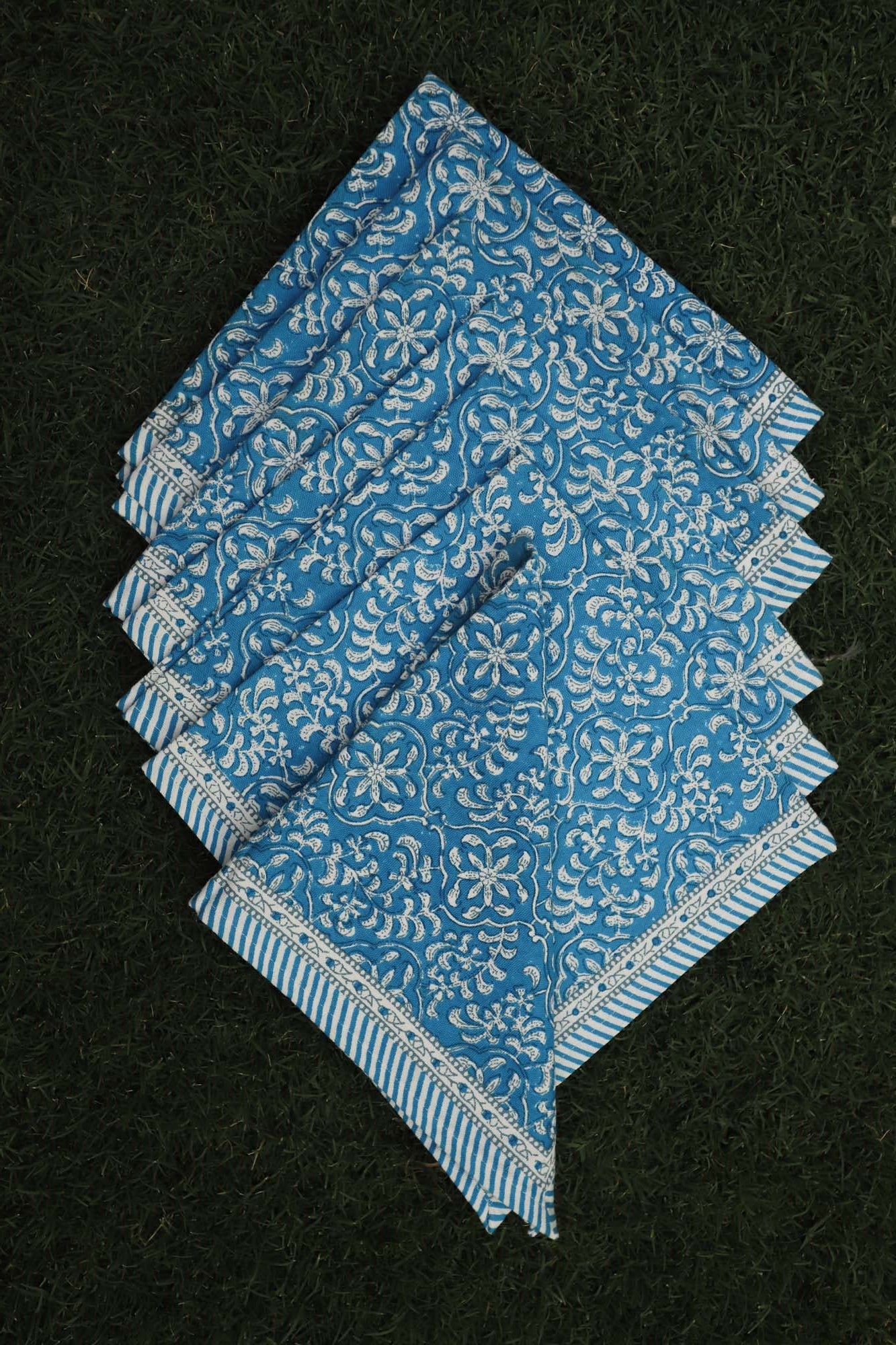 Napkin Set of 6 Aqua Jaal