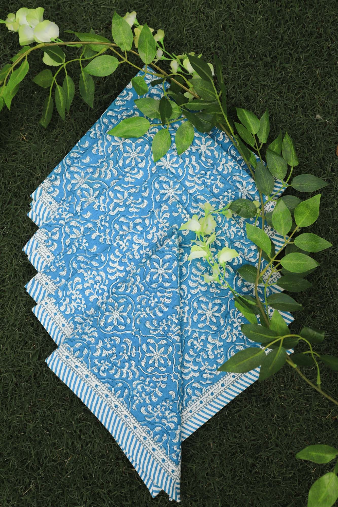 Napkin Set of 6 Aqua Jaal