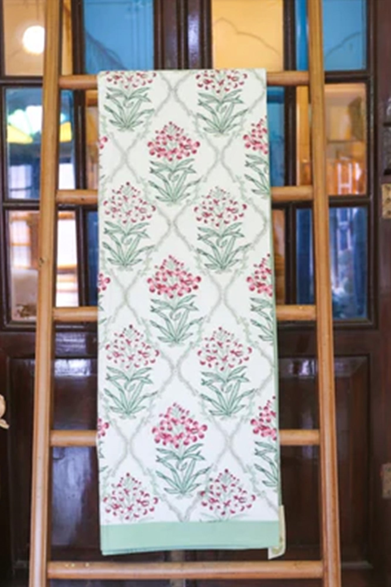 Bedsheet Mughal Garden Block Printed