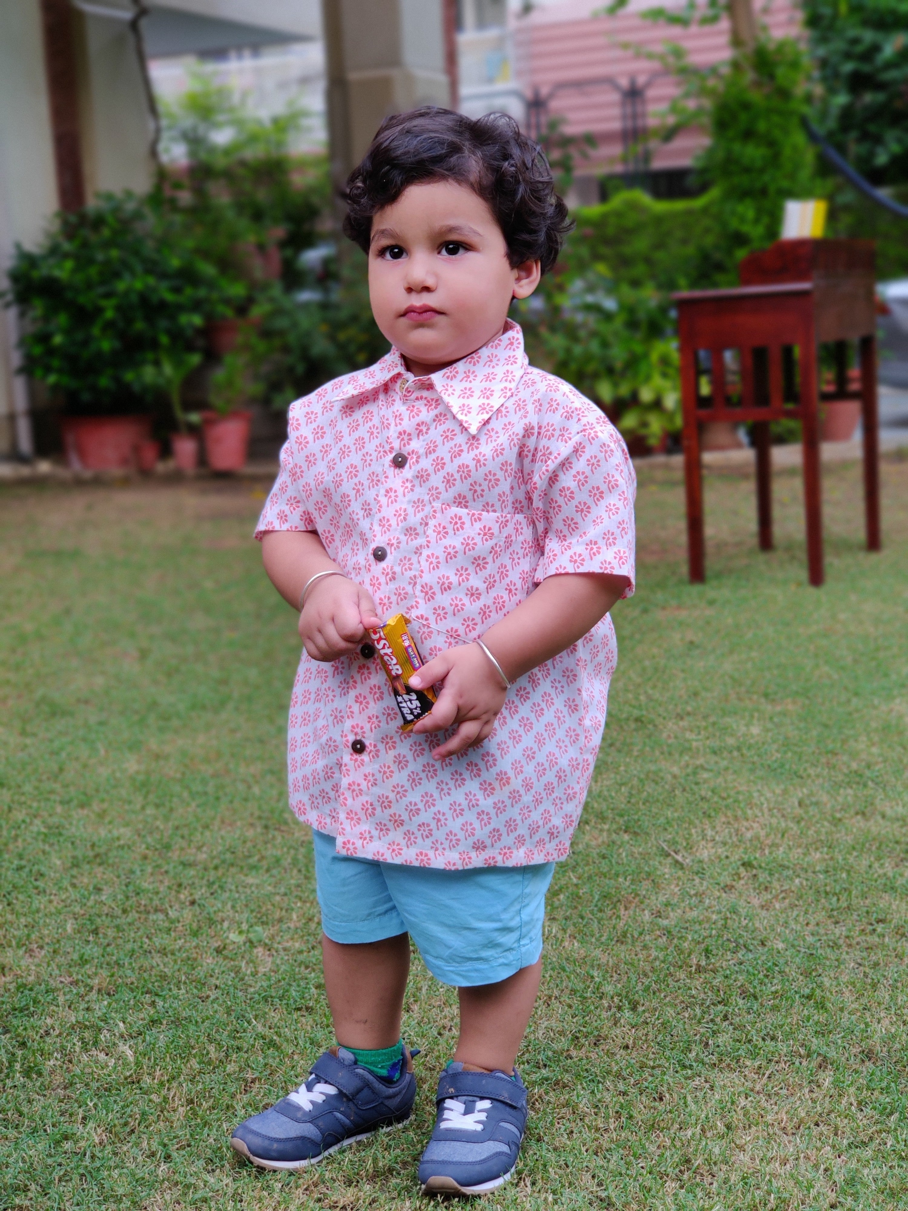 Boy Shirt Block Buti Orange