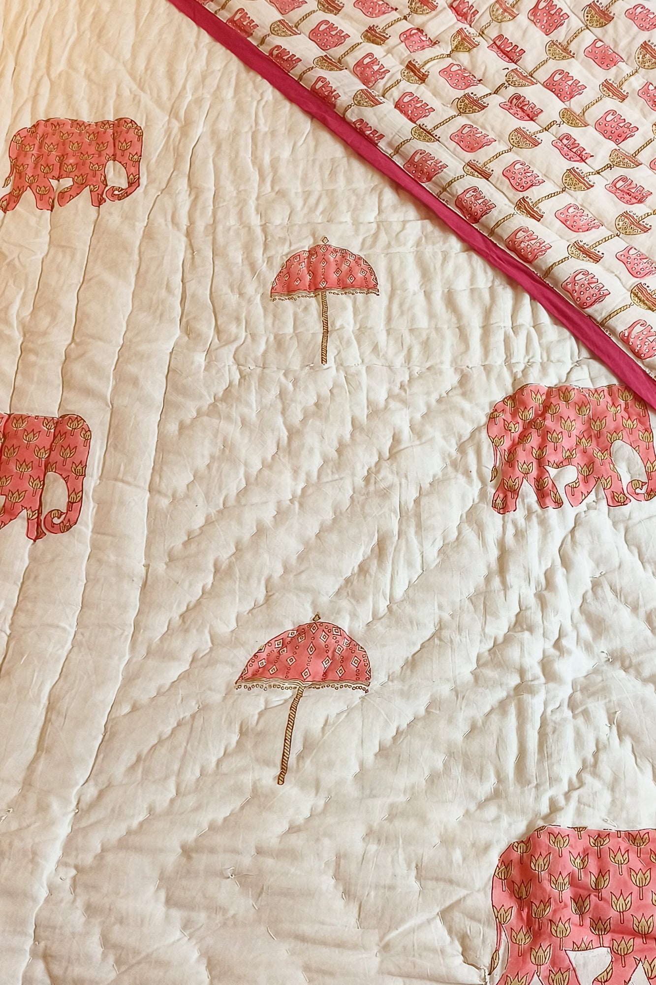 Peach Elephant Razai