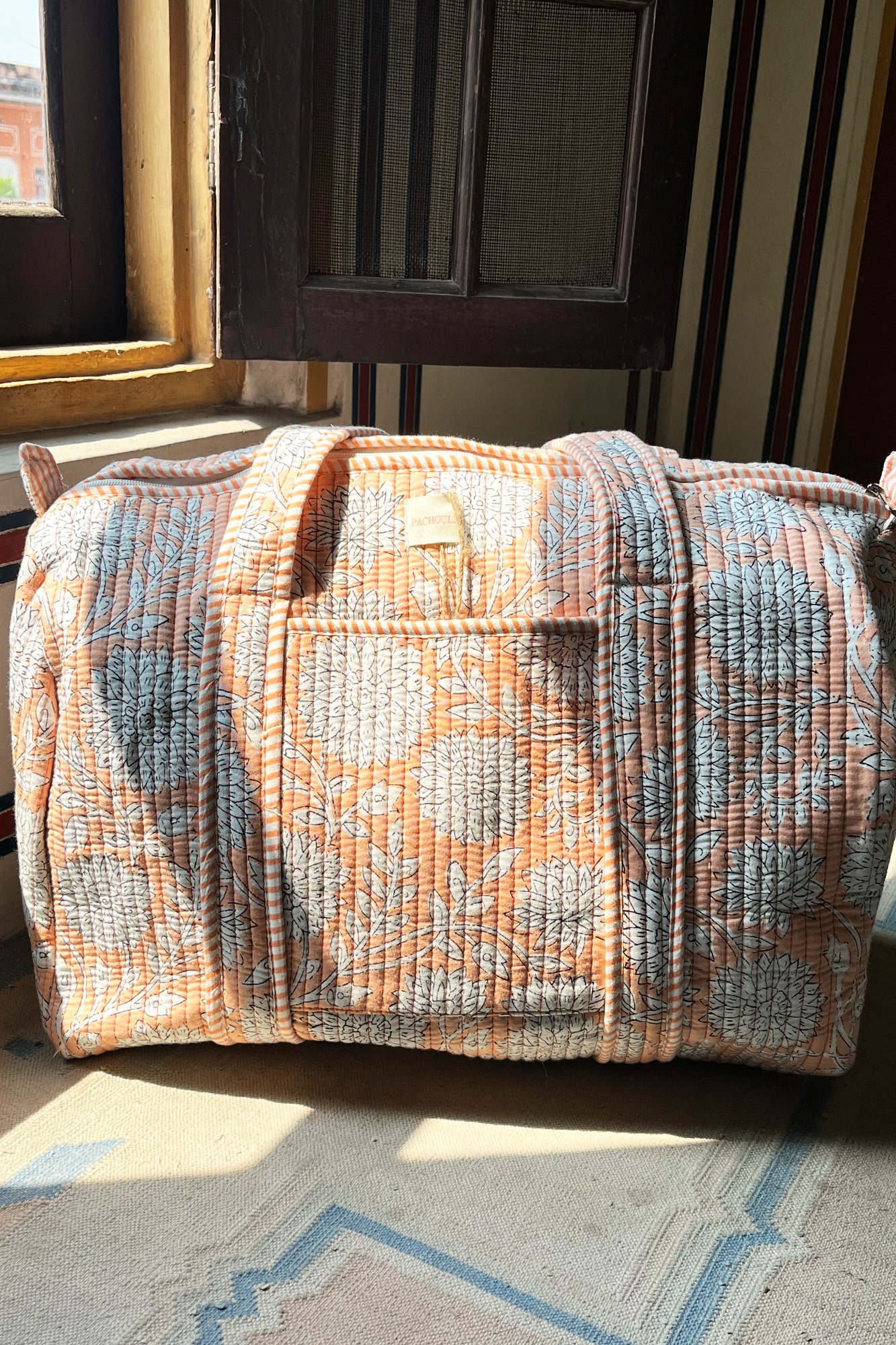 Sunflower Peach Duffle Bag