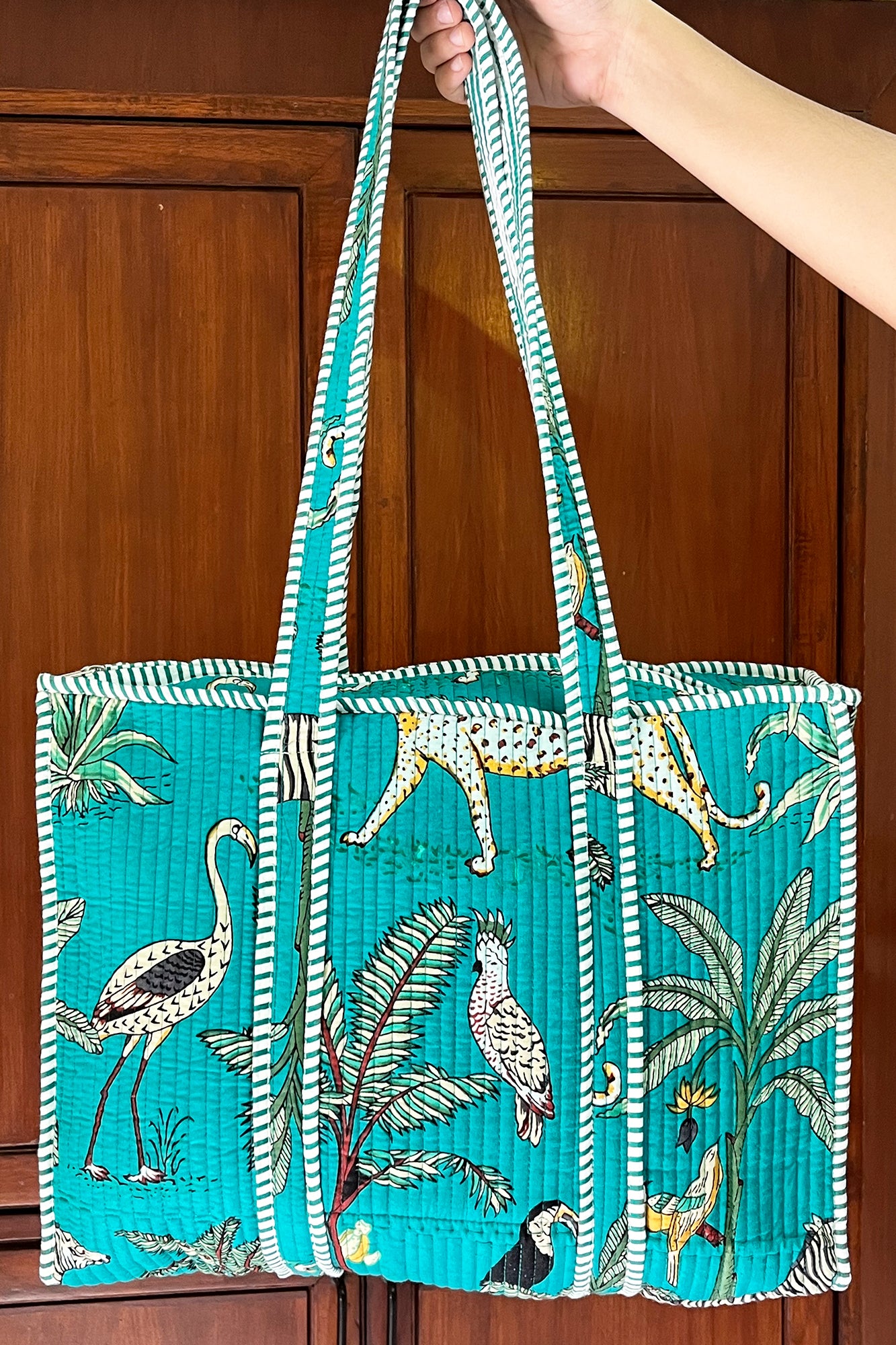 Green Palm Tote Bag