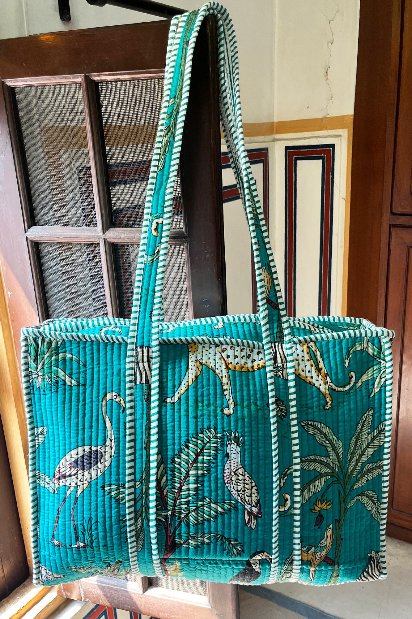 Green Palm Tote Bag