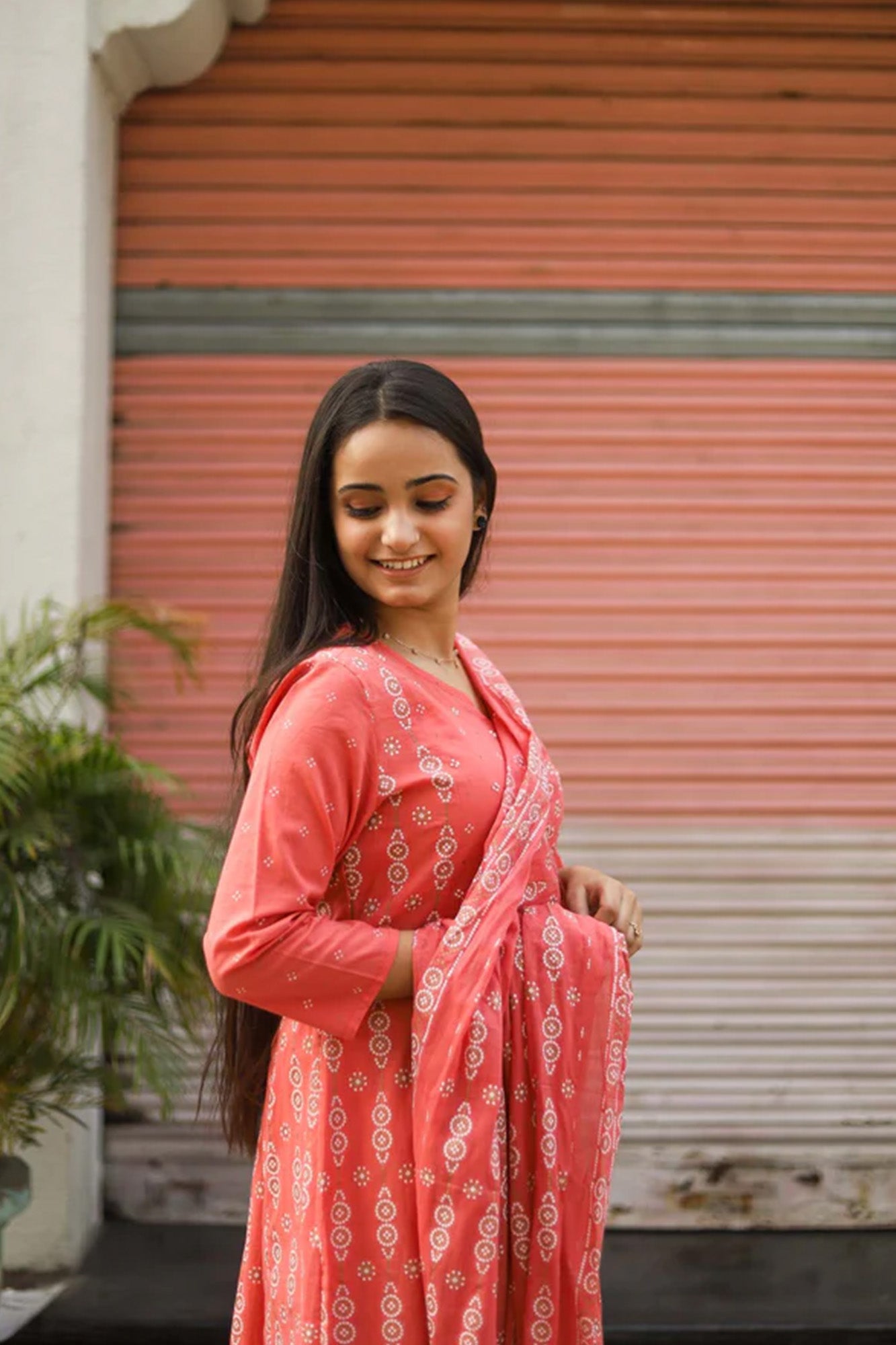 Suit Set Of 3 Womens Afsana Peach