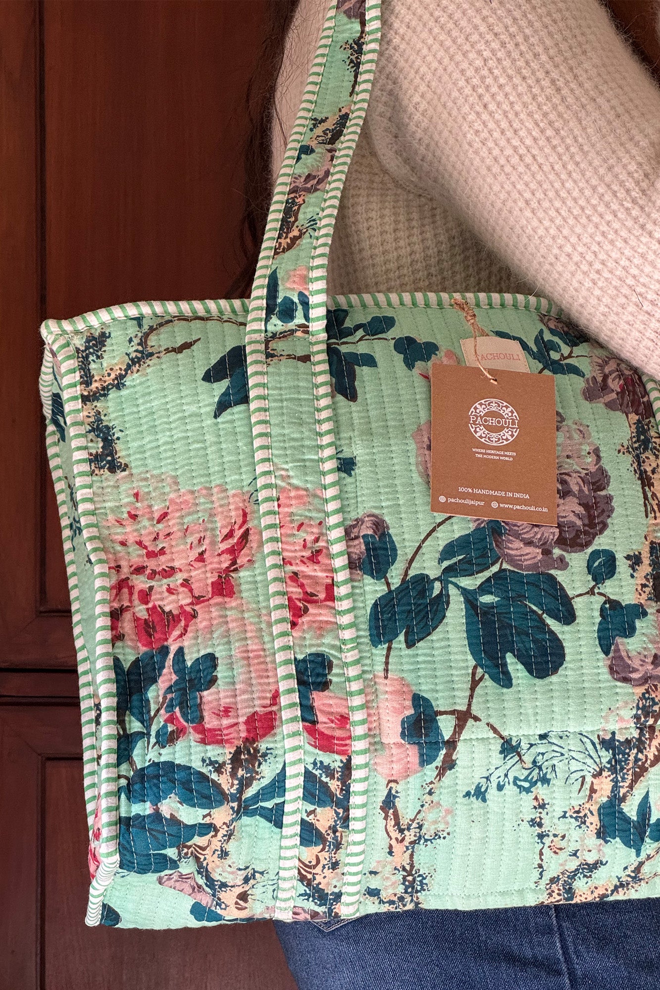 Gardenia Quilted Tote Bag