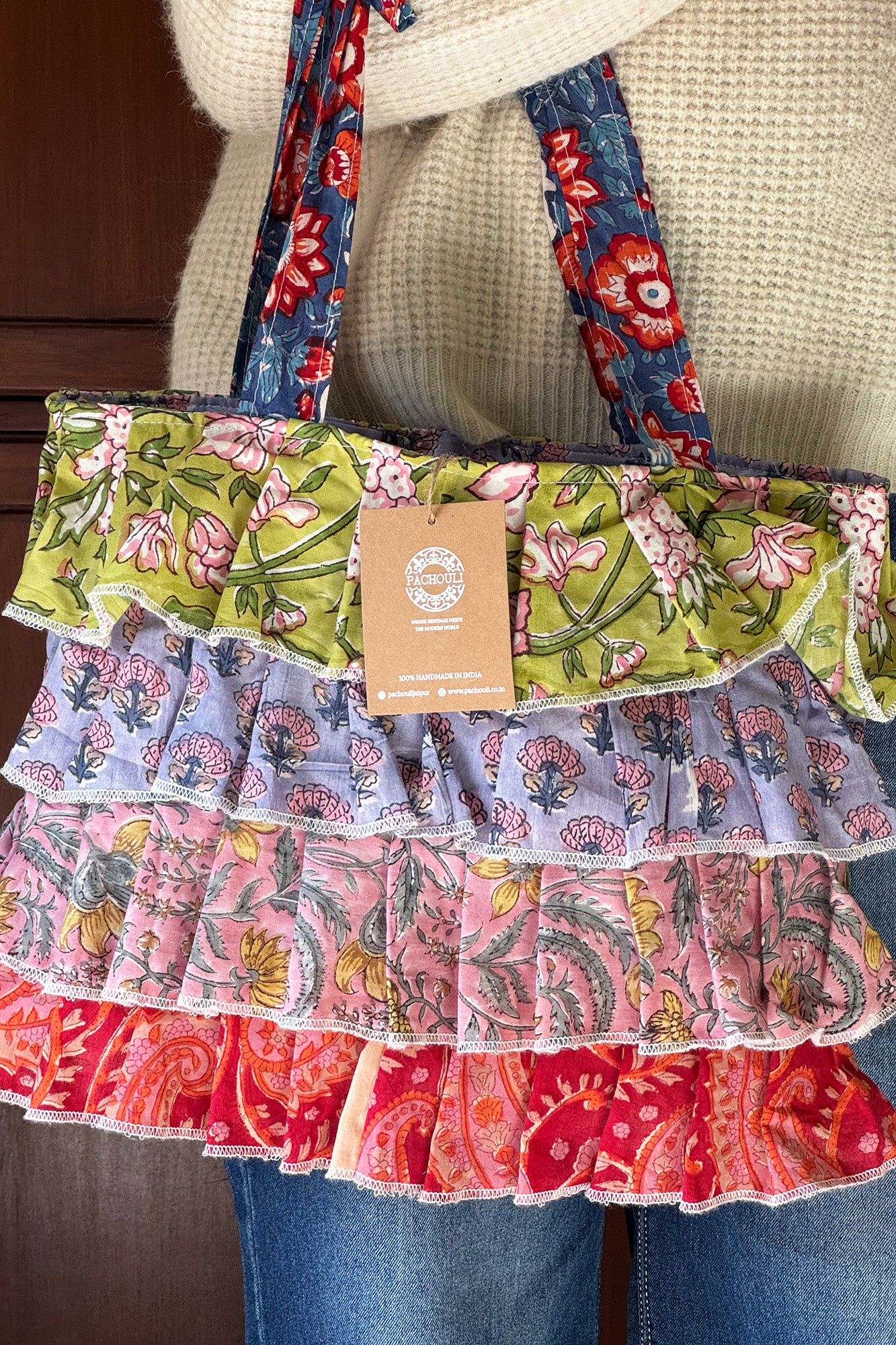 Multi Frill Hand Bag