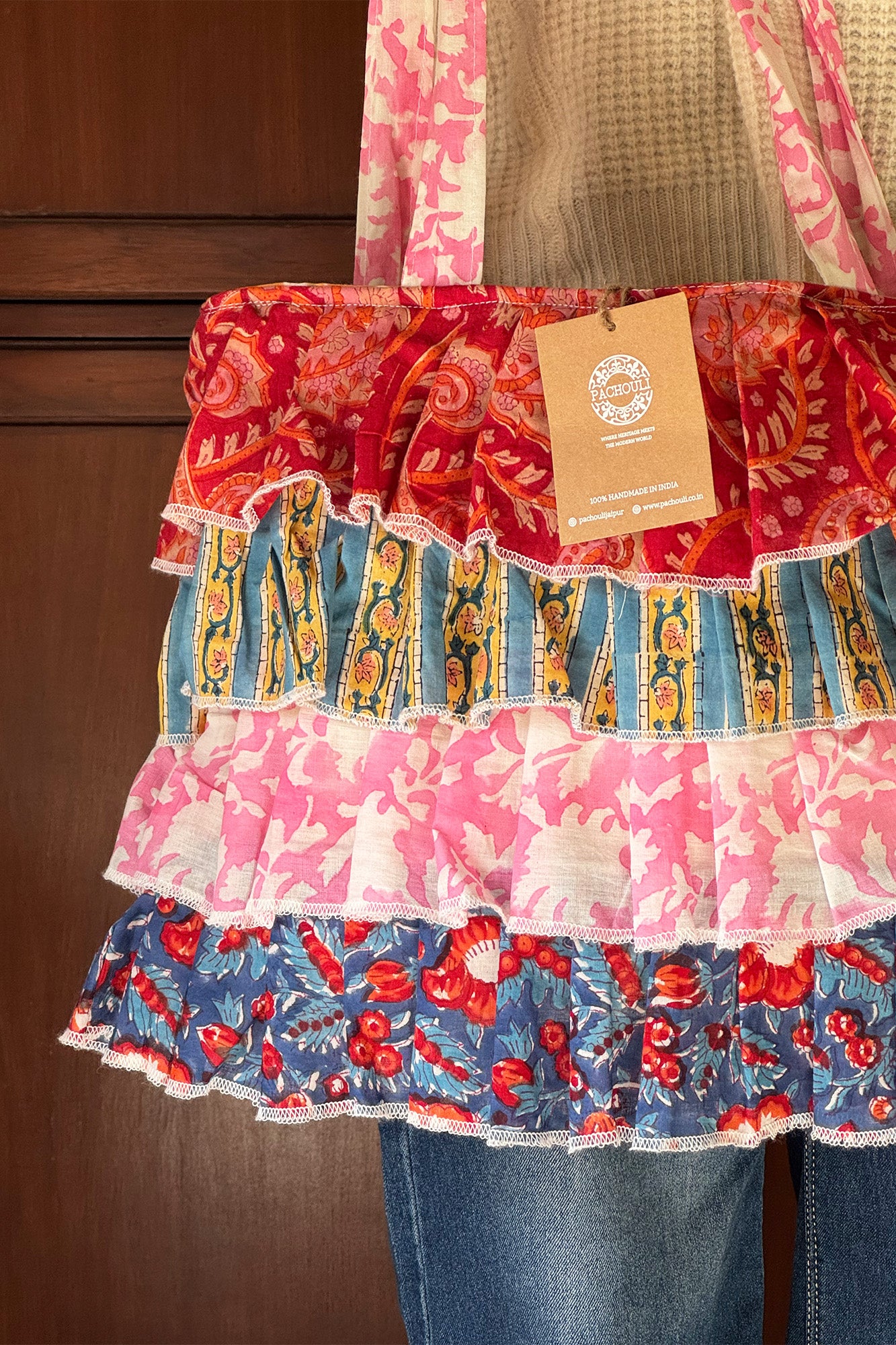 Multi Frill Hand Bag