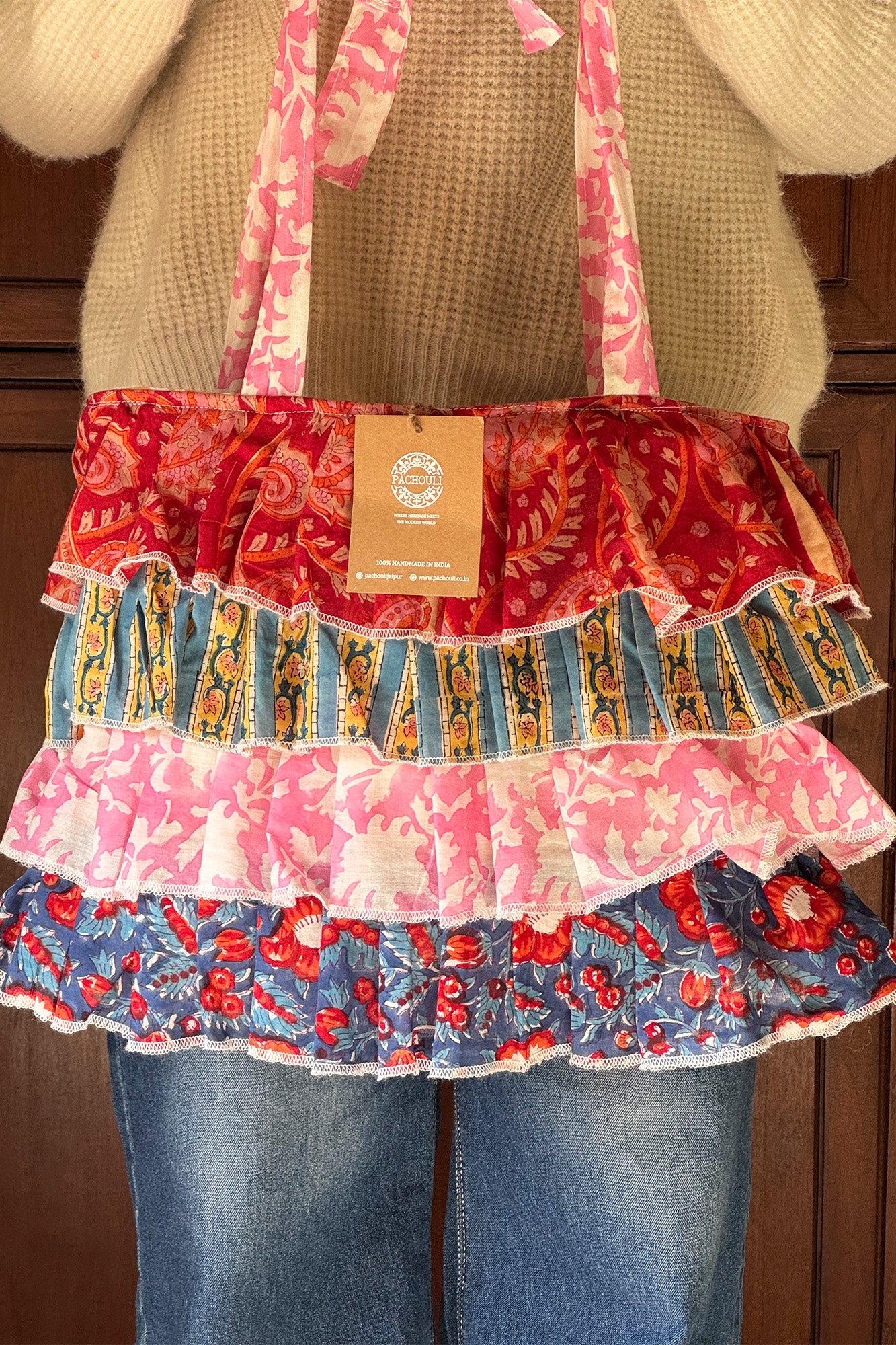 Multi Frill Hand Bag