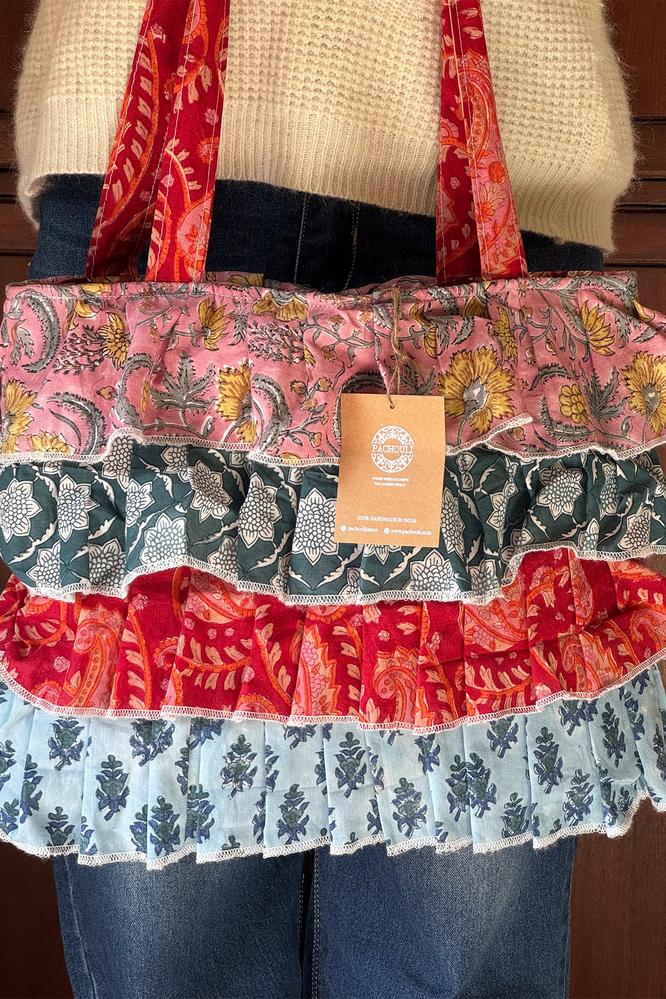 Multi Frill Hand Bag