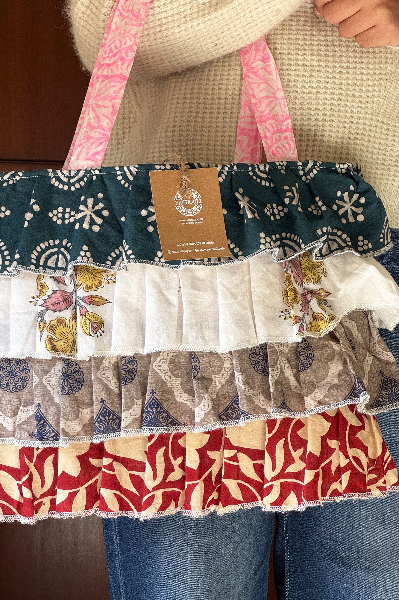 Multi Frill Hand Bag