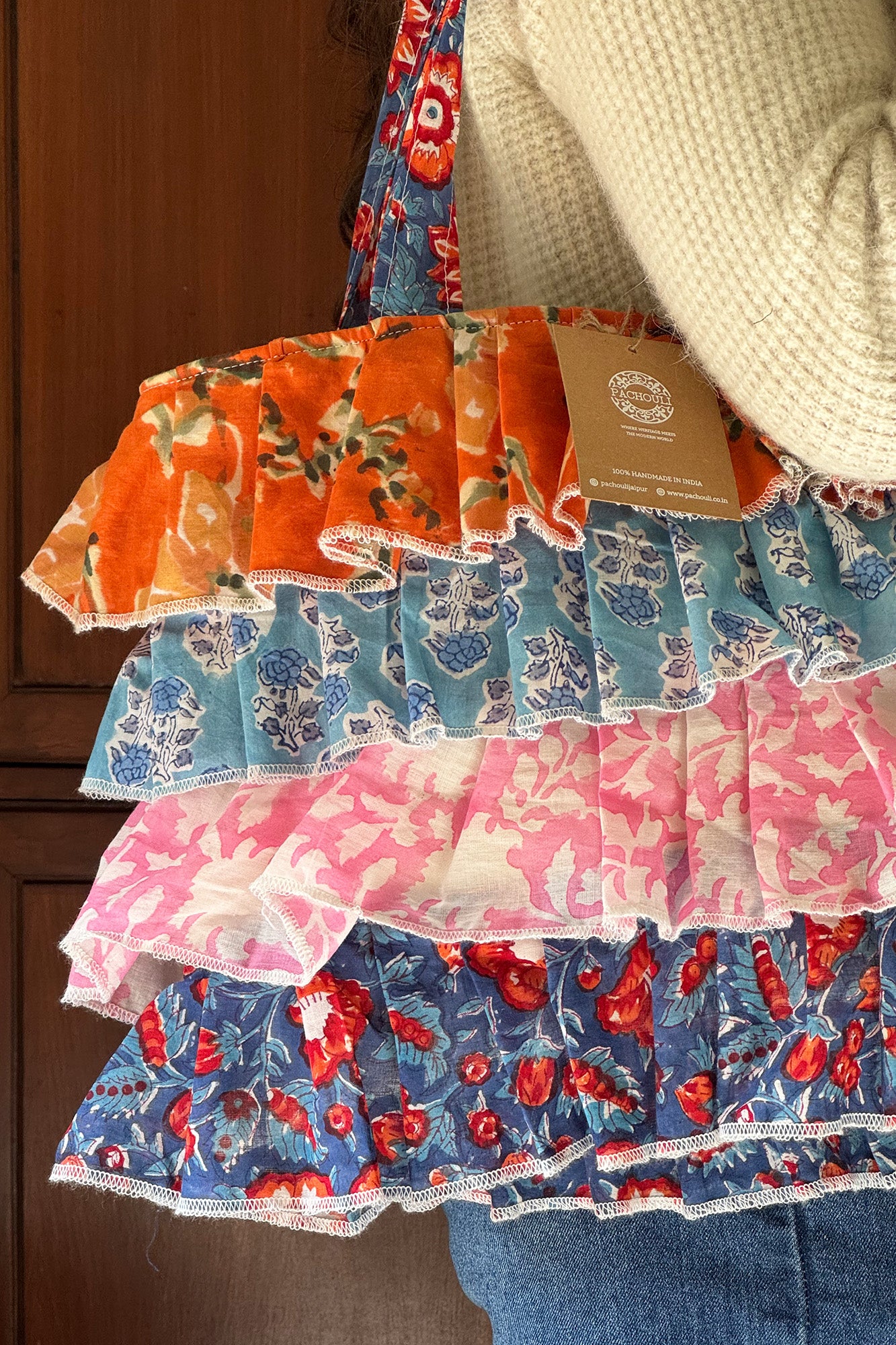 Multi Frill Hand Bag
