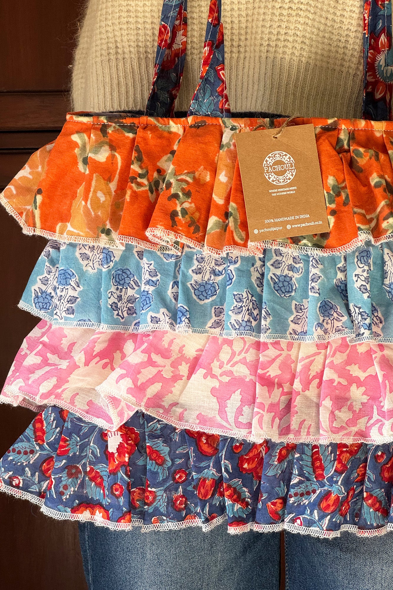 Multi Frill Hand Bag