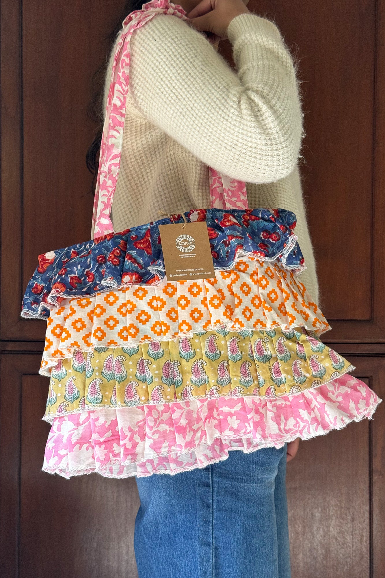 Multi Frill Hand Bag
