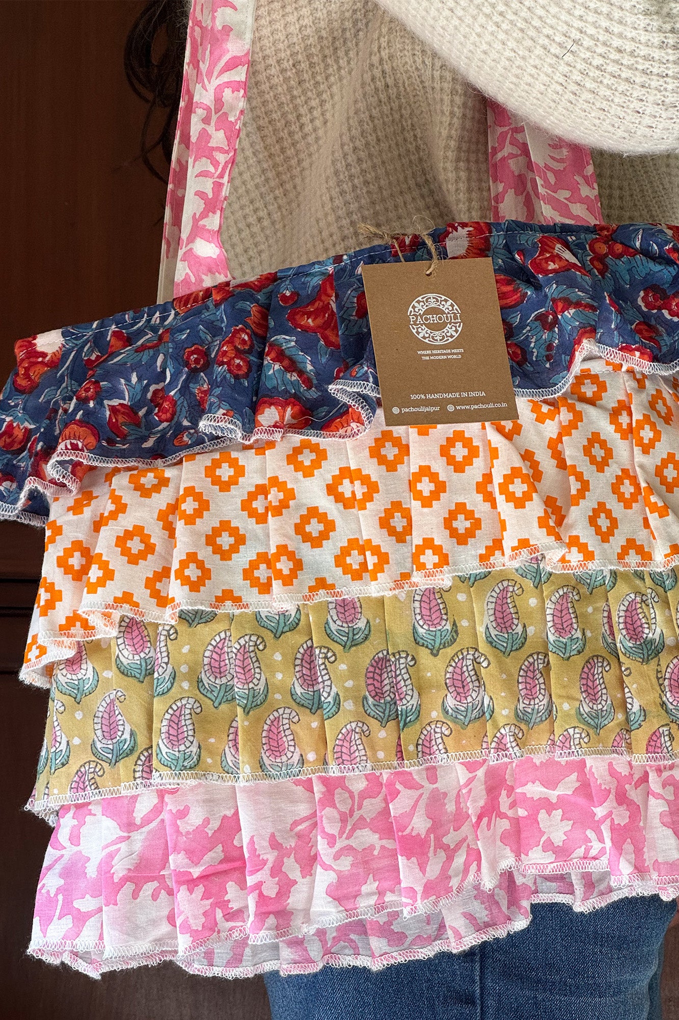 Multi Frill Hand Bag