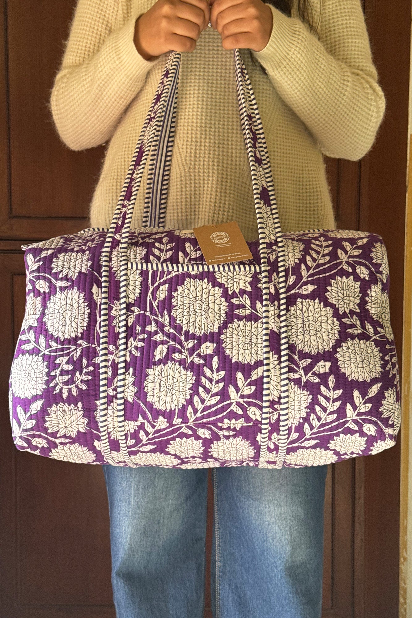 Purple Sunflower Duffle Bag