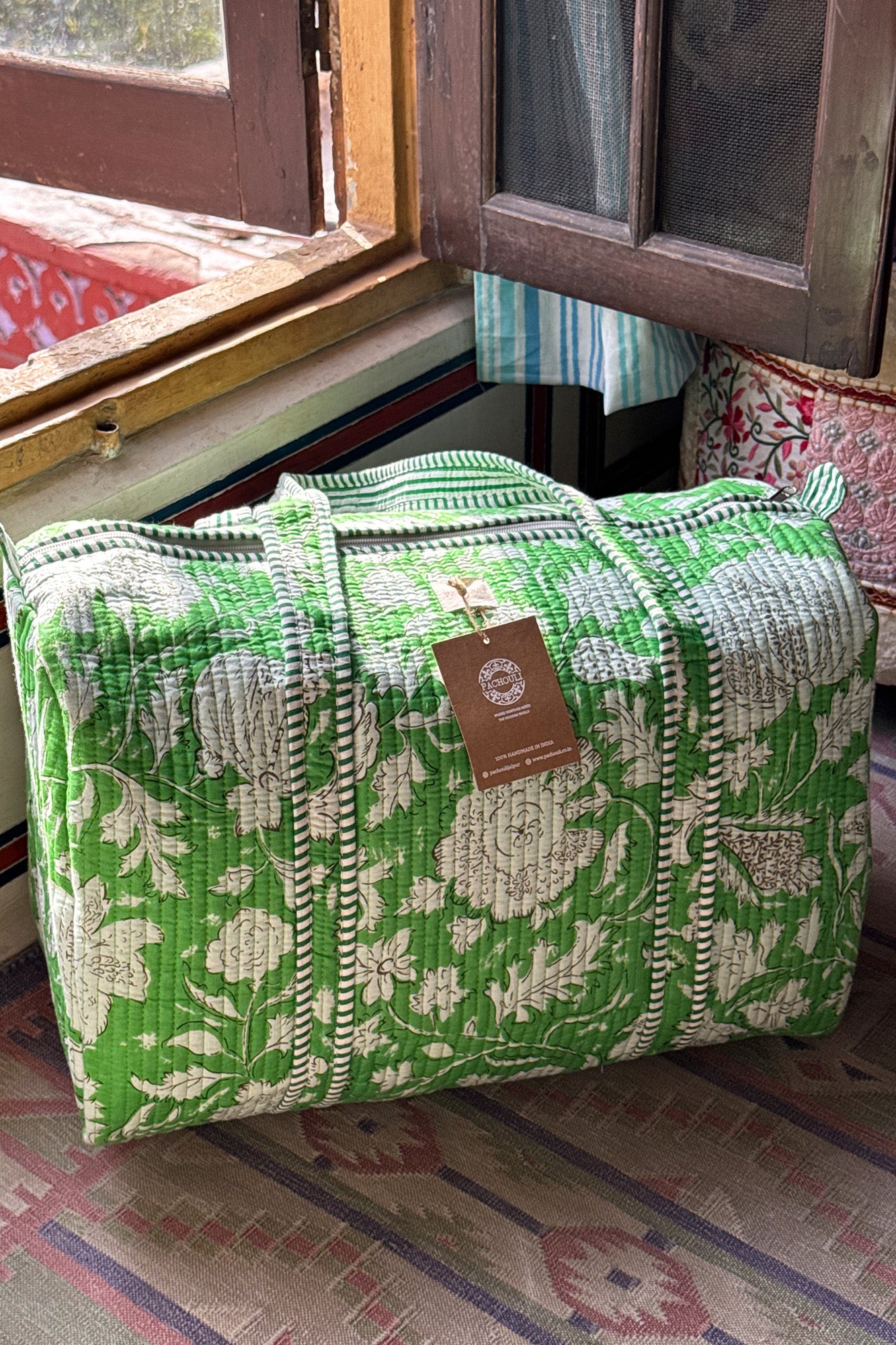 Green Pomegranate Duffle Bag