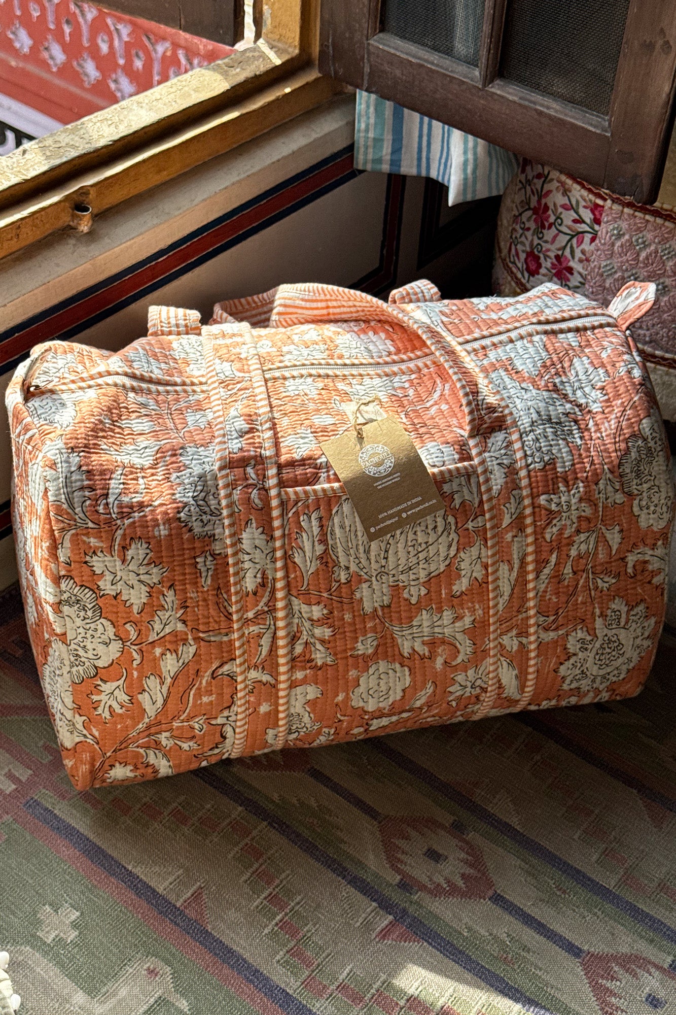 Peach Pomegranate Duffle Bag