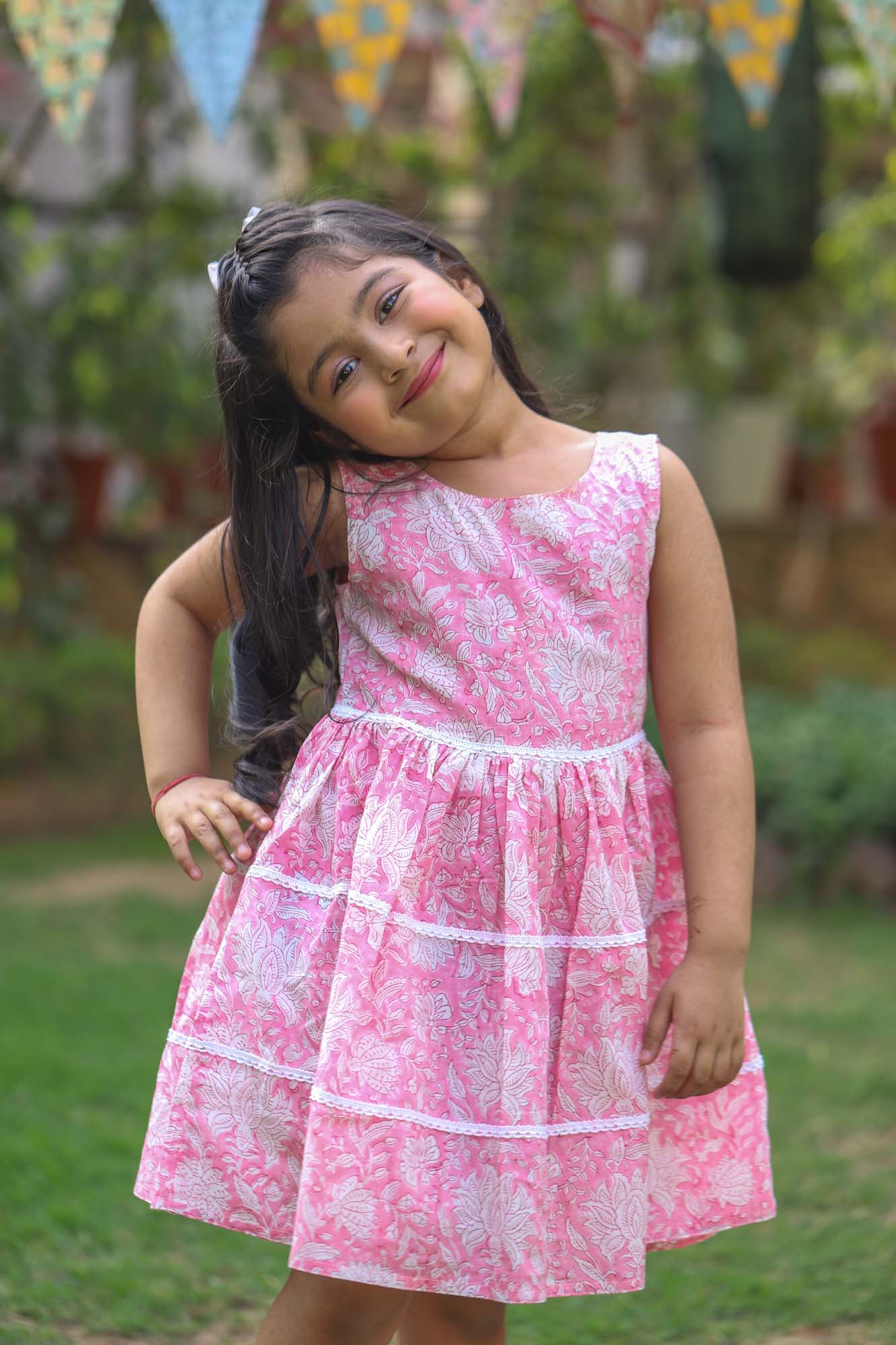 Girl Tier Frock Pink