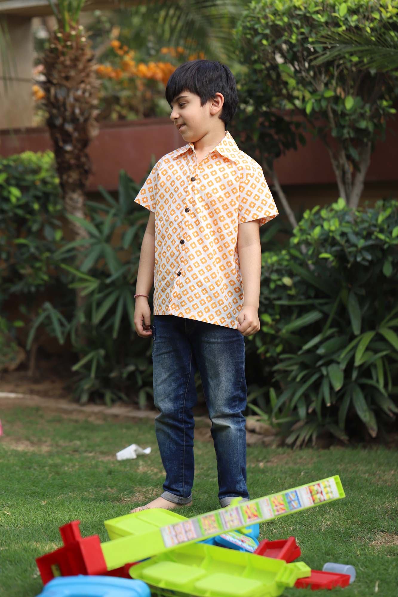 BOY SHIRT ORANNGE MOROCCAN