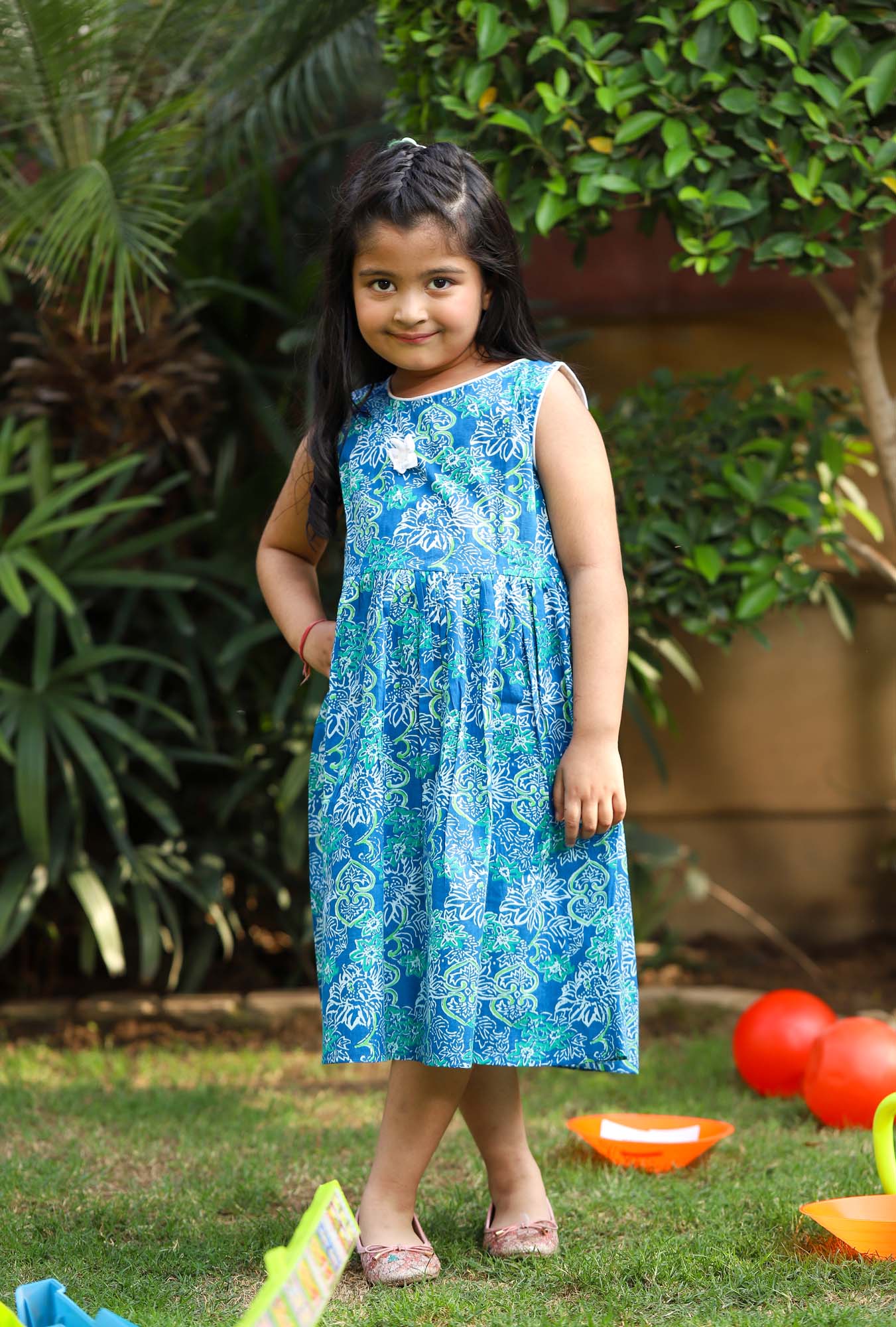Frock Girl Blue Bow