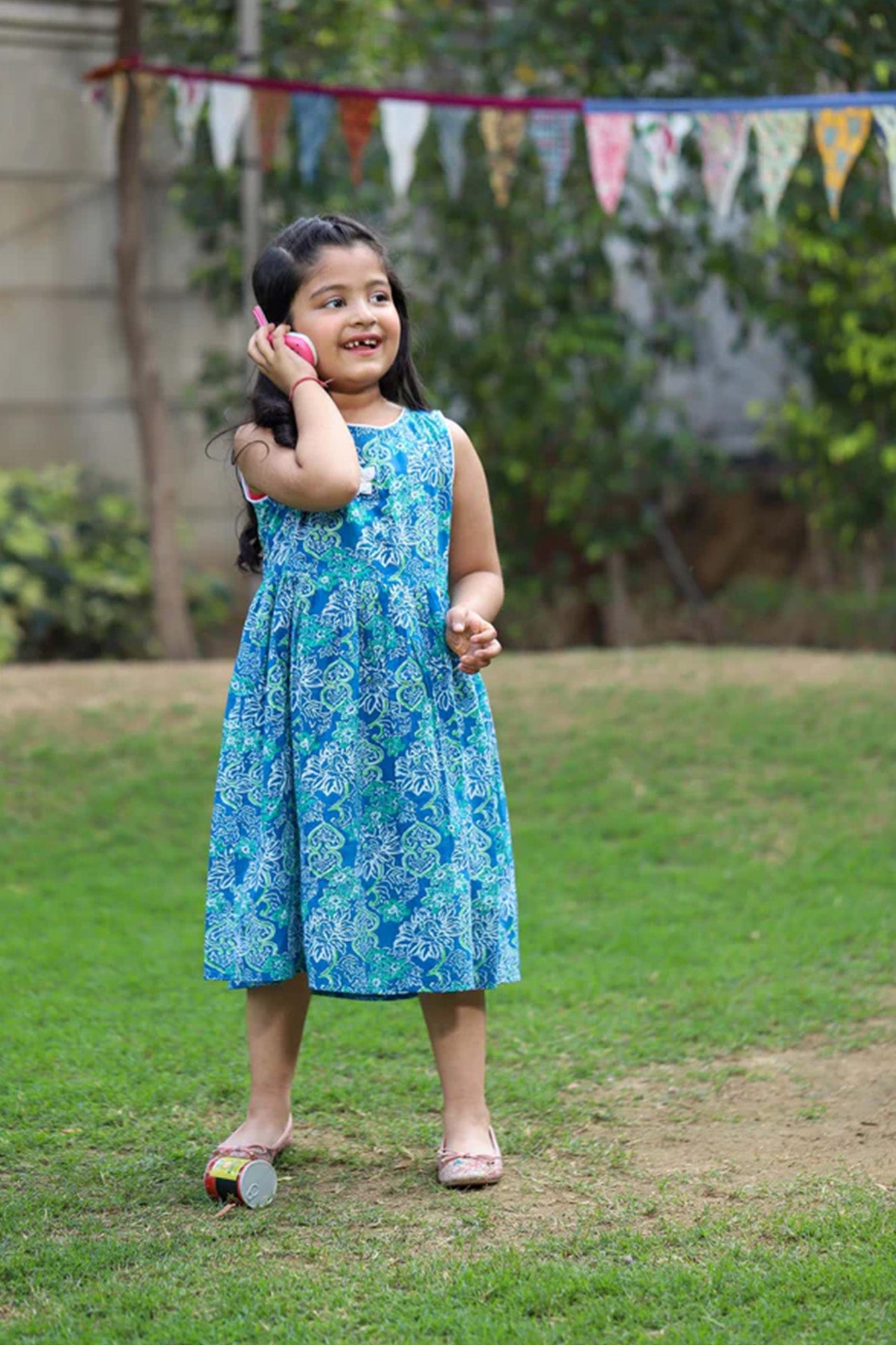 Frock Girl Blue Bow