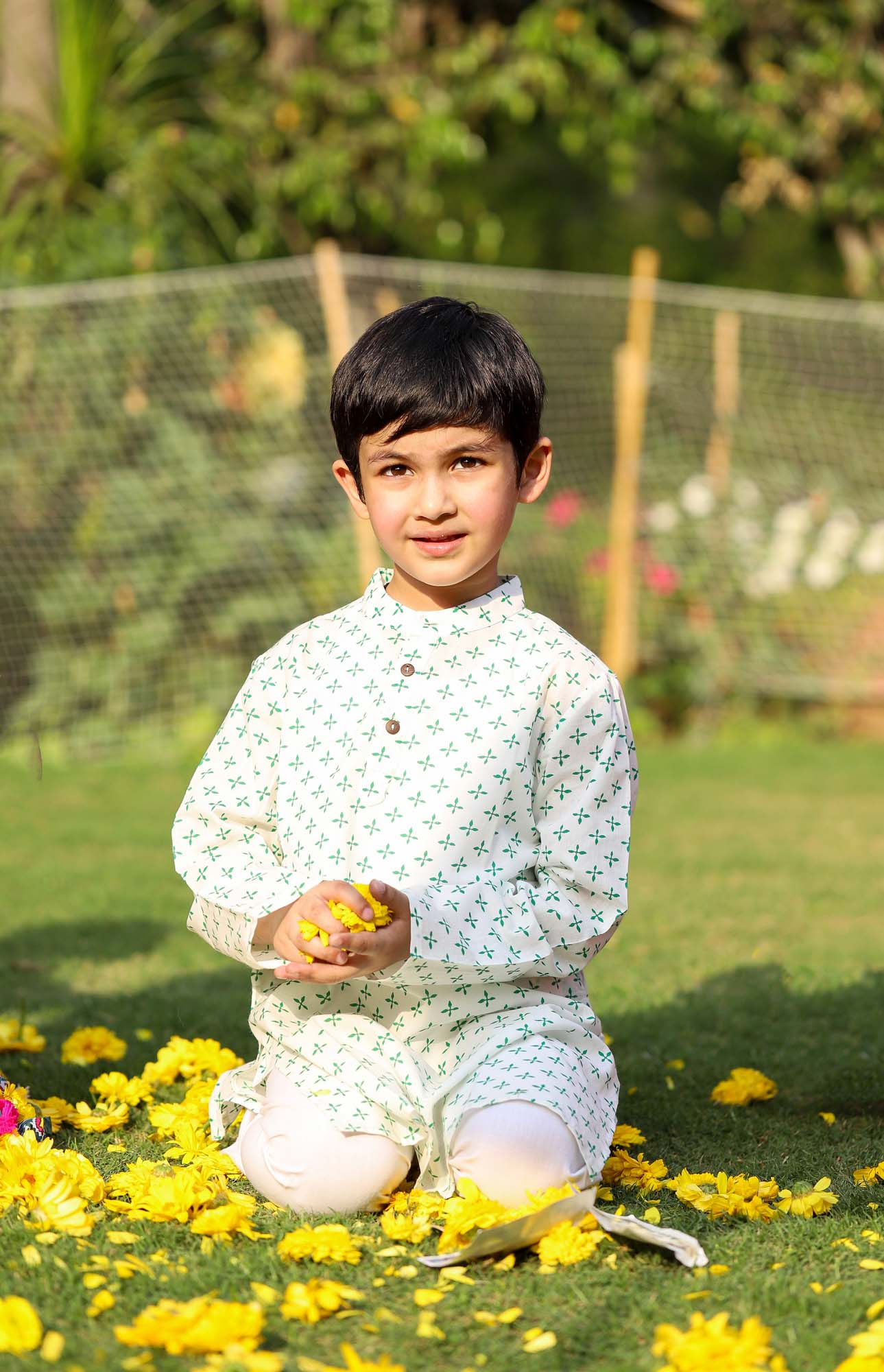 Mosaic Tile Green Boy Kurta