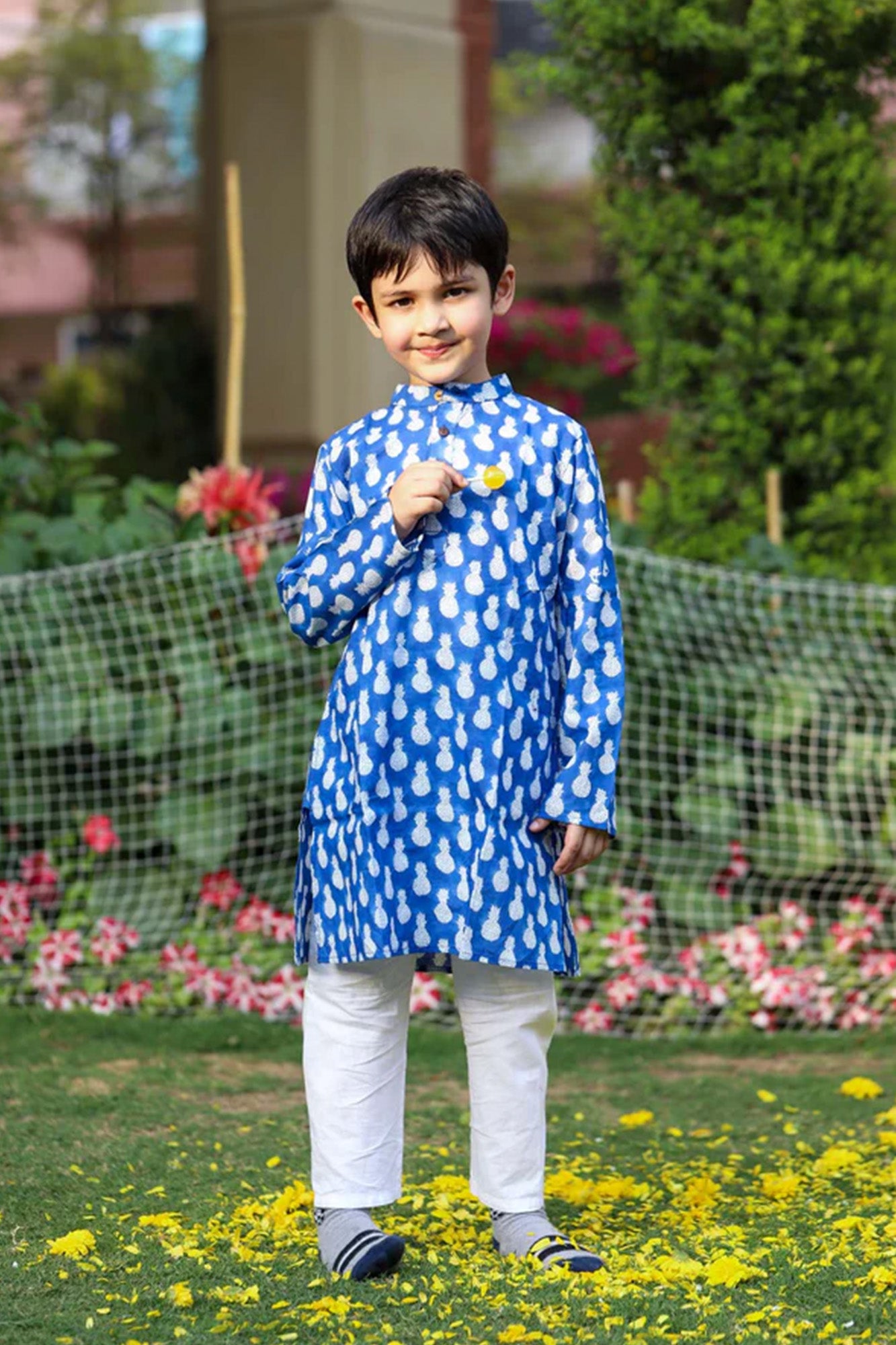 Boy Kurta Blue Pine