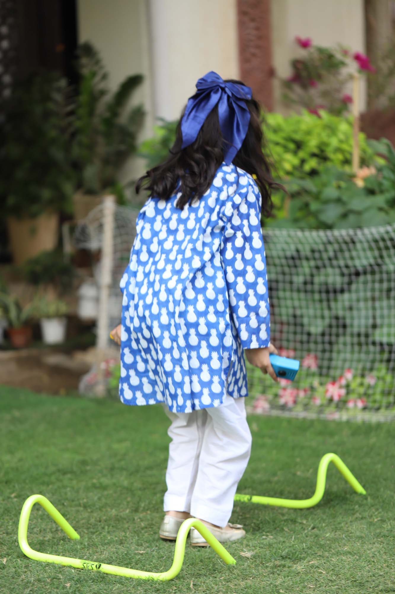 Girl Kurta Blue Pineapple
