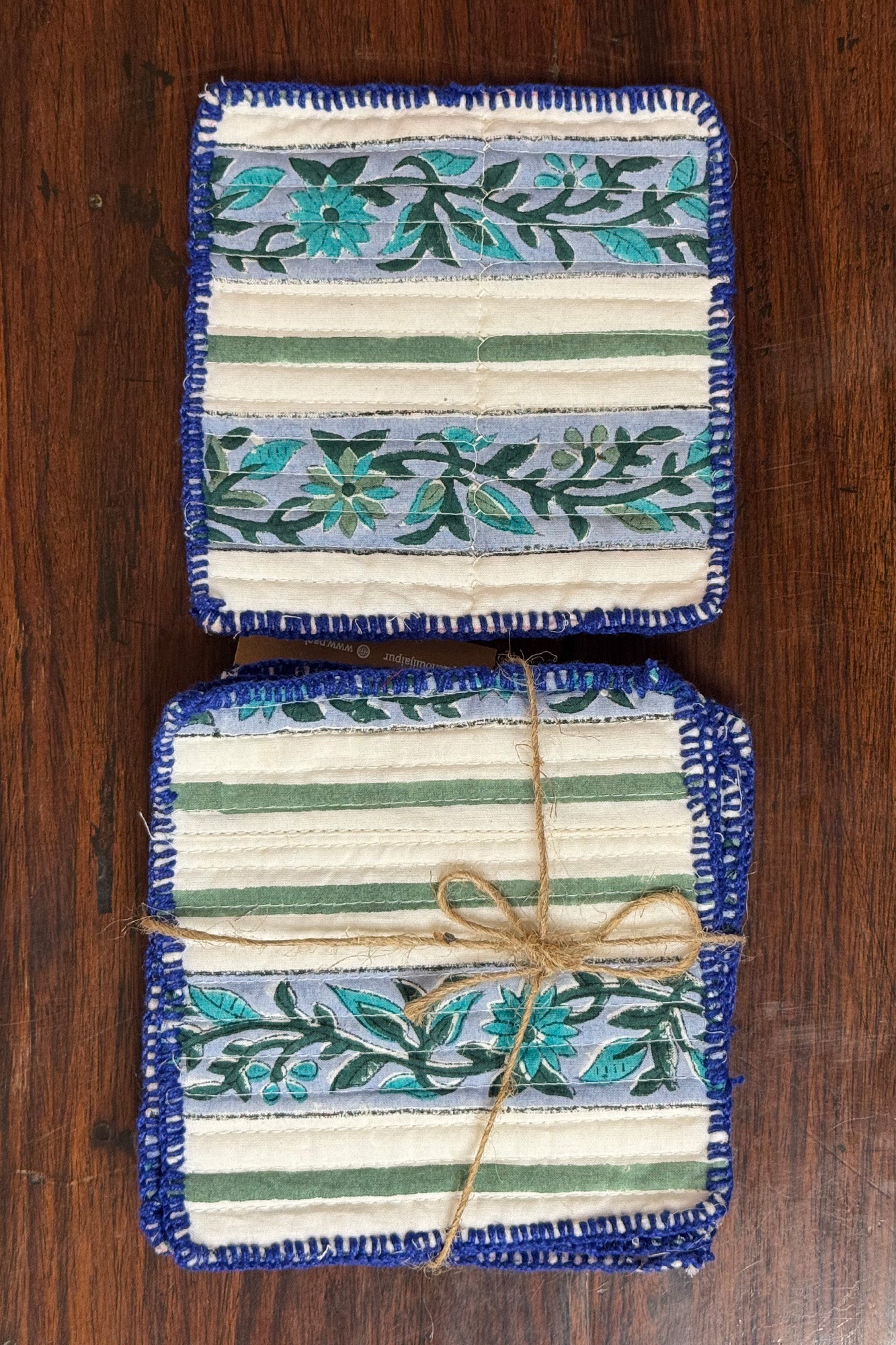 Palm Tree Quilted Reversible Coaster Set