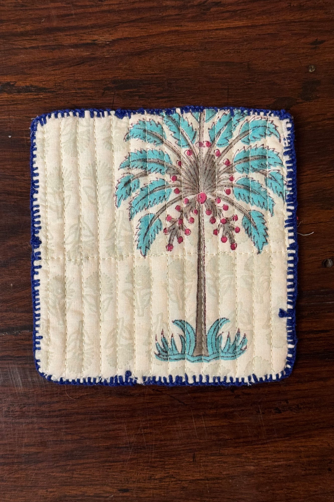 Palm Tree Quilted Reversible Coaster Set
