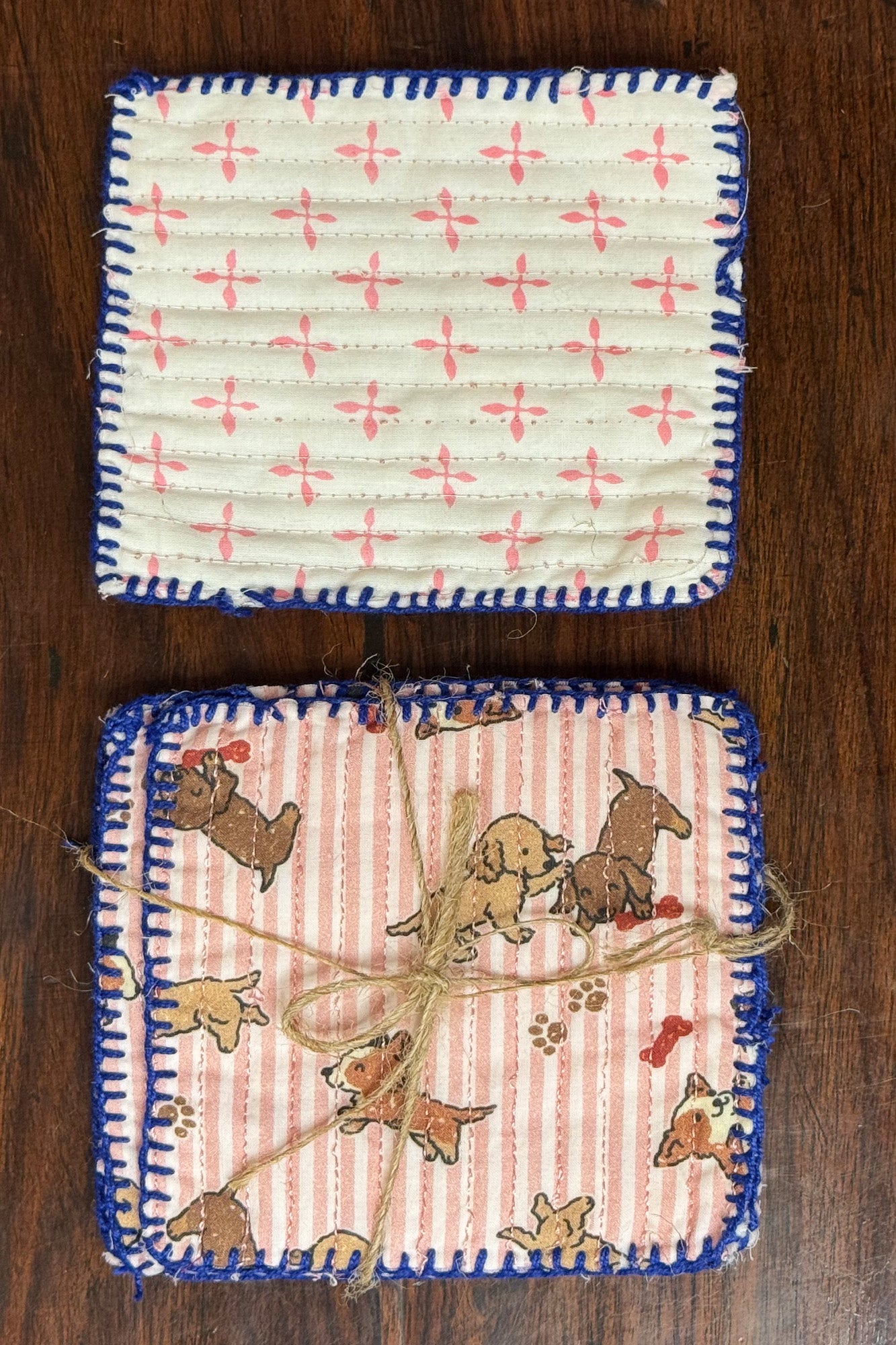 Puppies Quilted Reversible Coaster Set