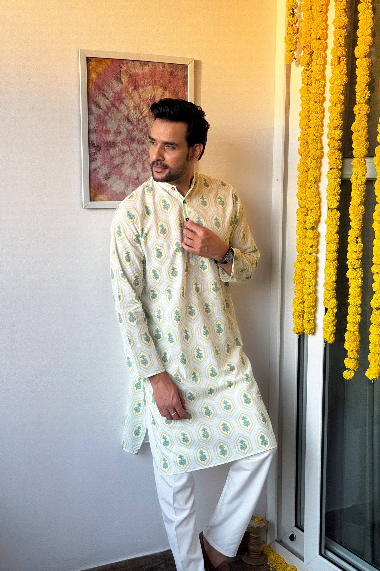 Geo Bloom Long Kurta