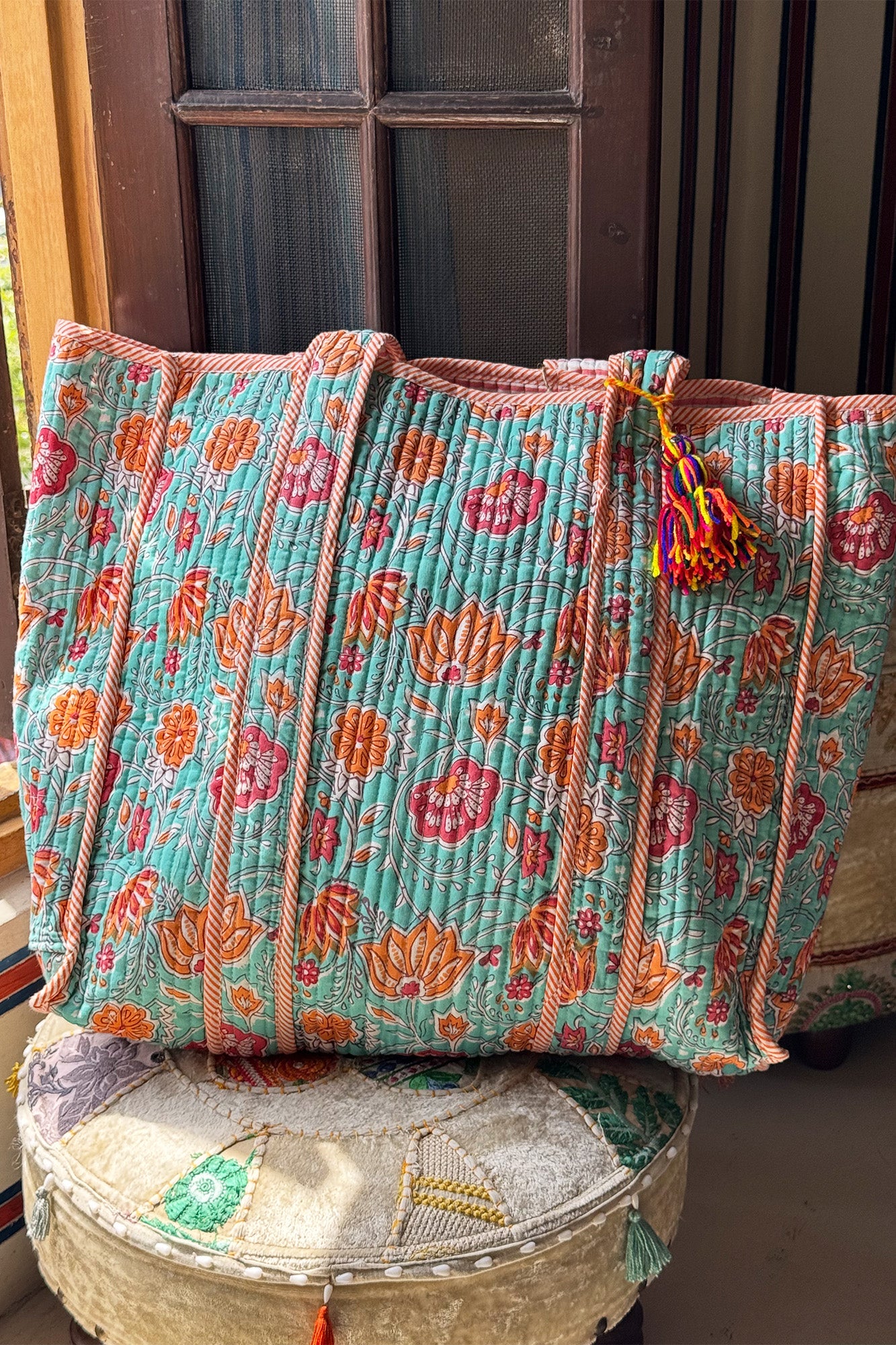 Peach Lotus Tote Bag