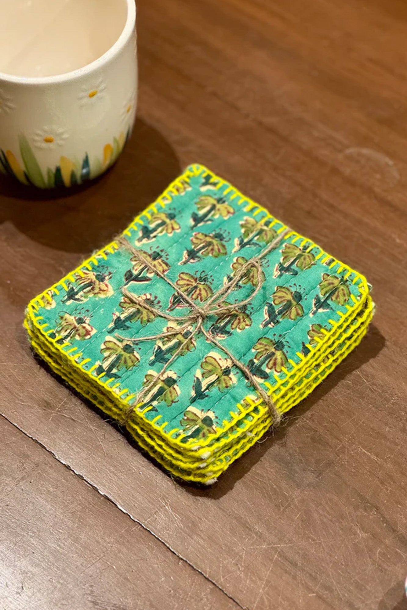 Green Booti Coasters Set