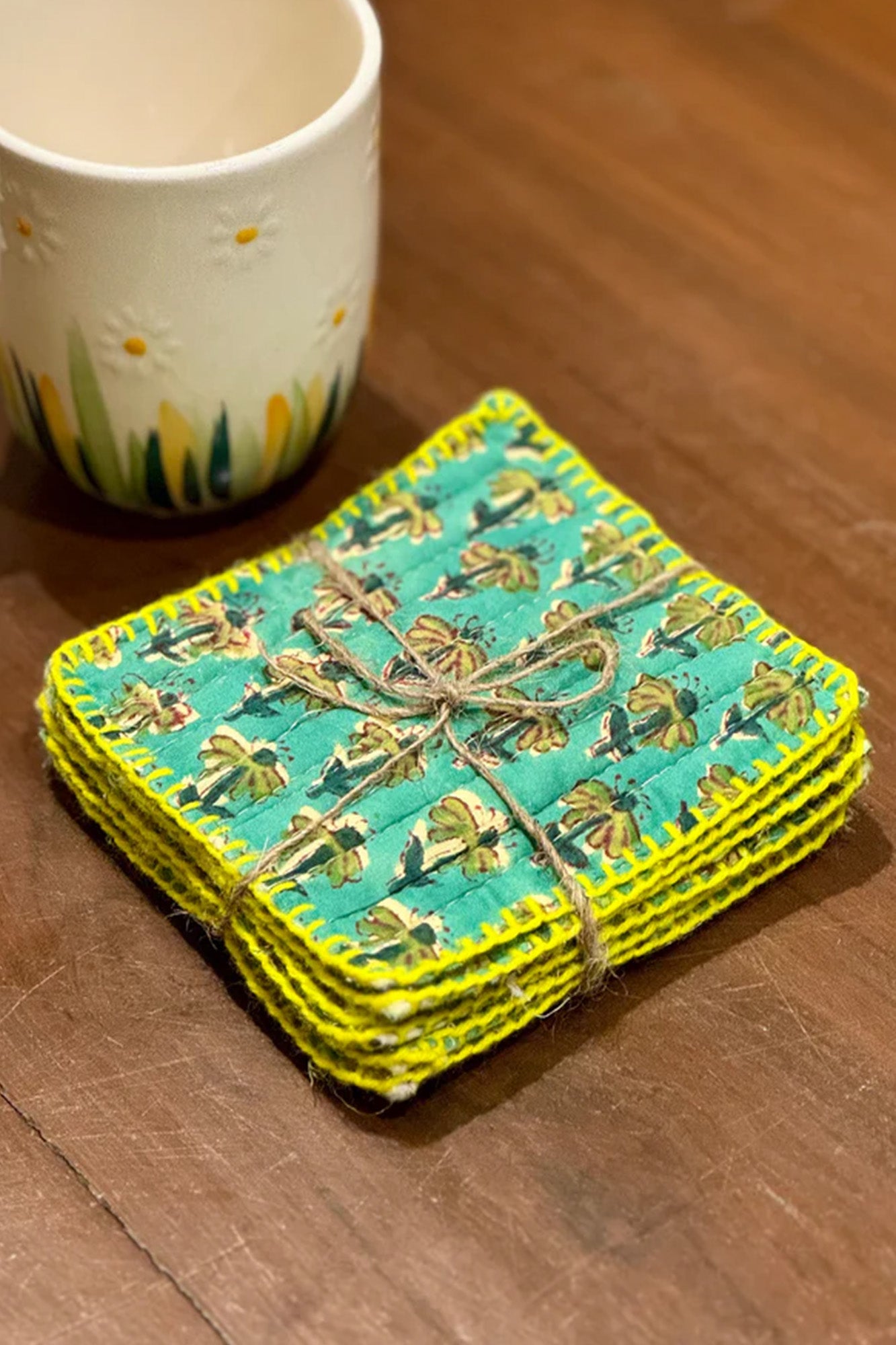 Green Booti Coasters Set