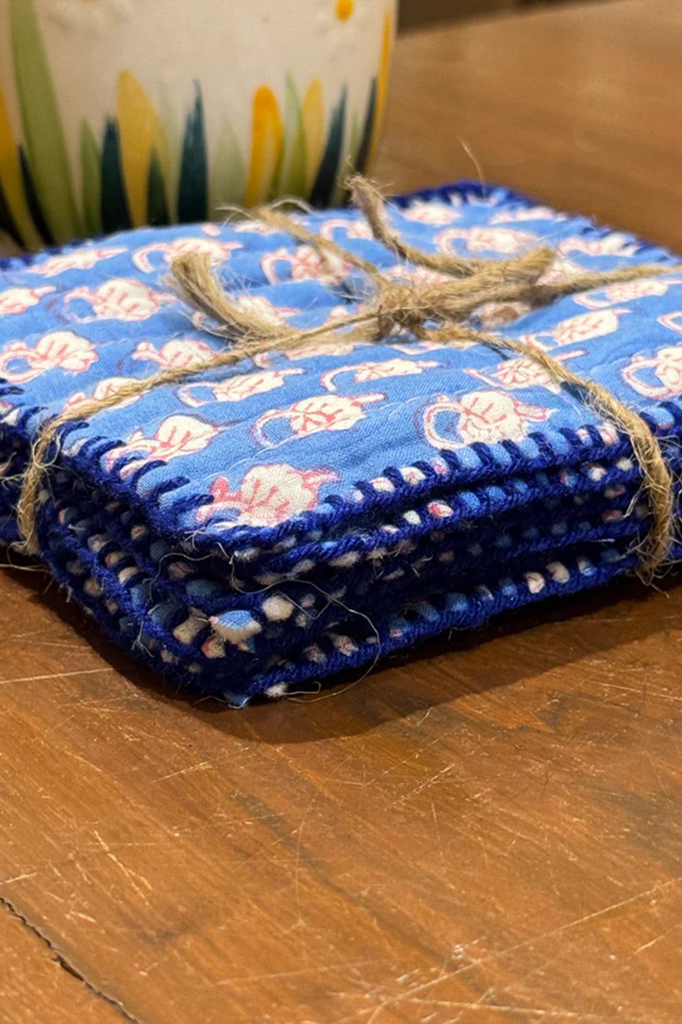 Blue Motifs Coasters Set