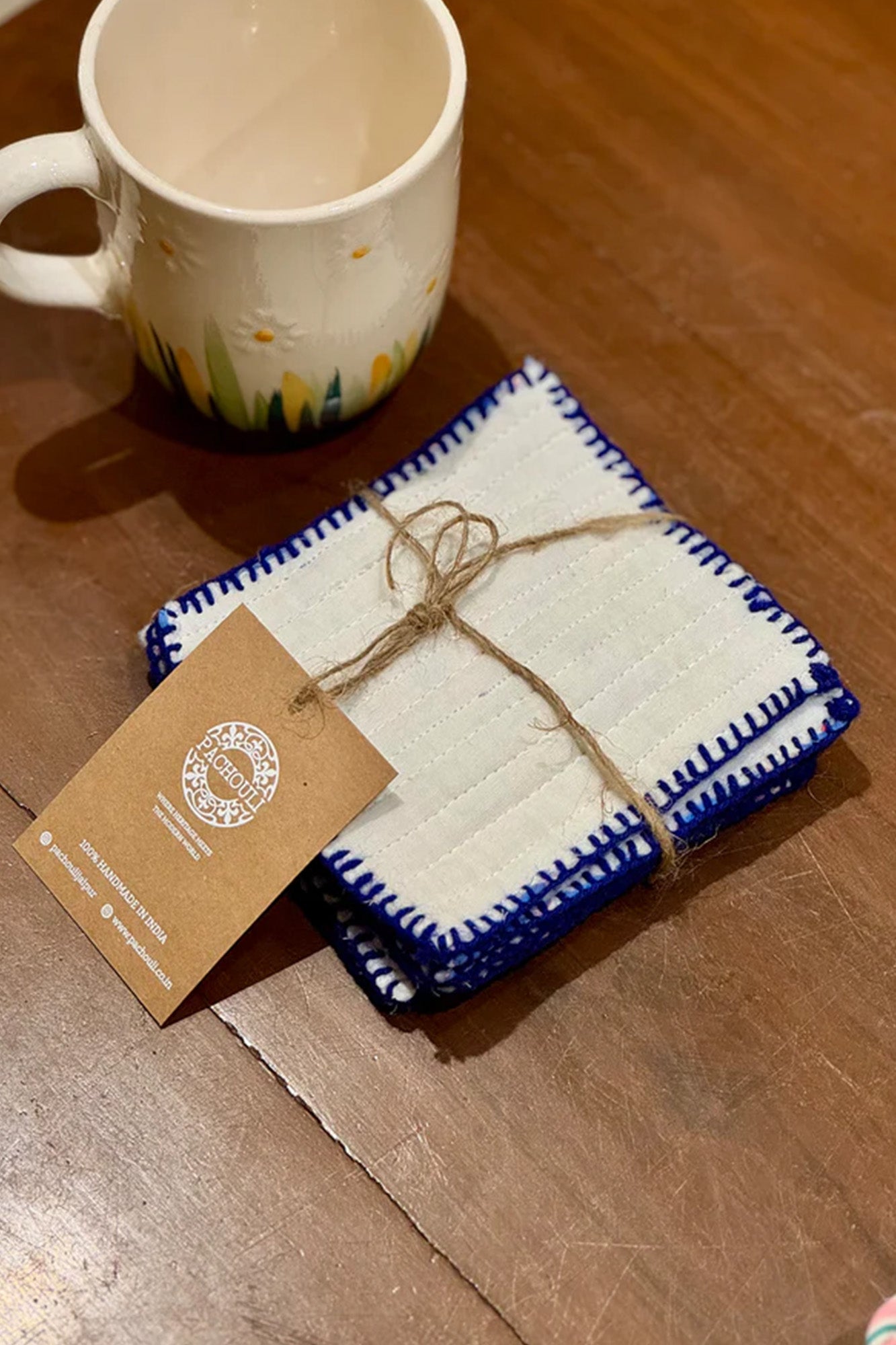 Blue Motifs Coasters Set