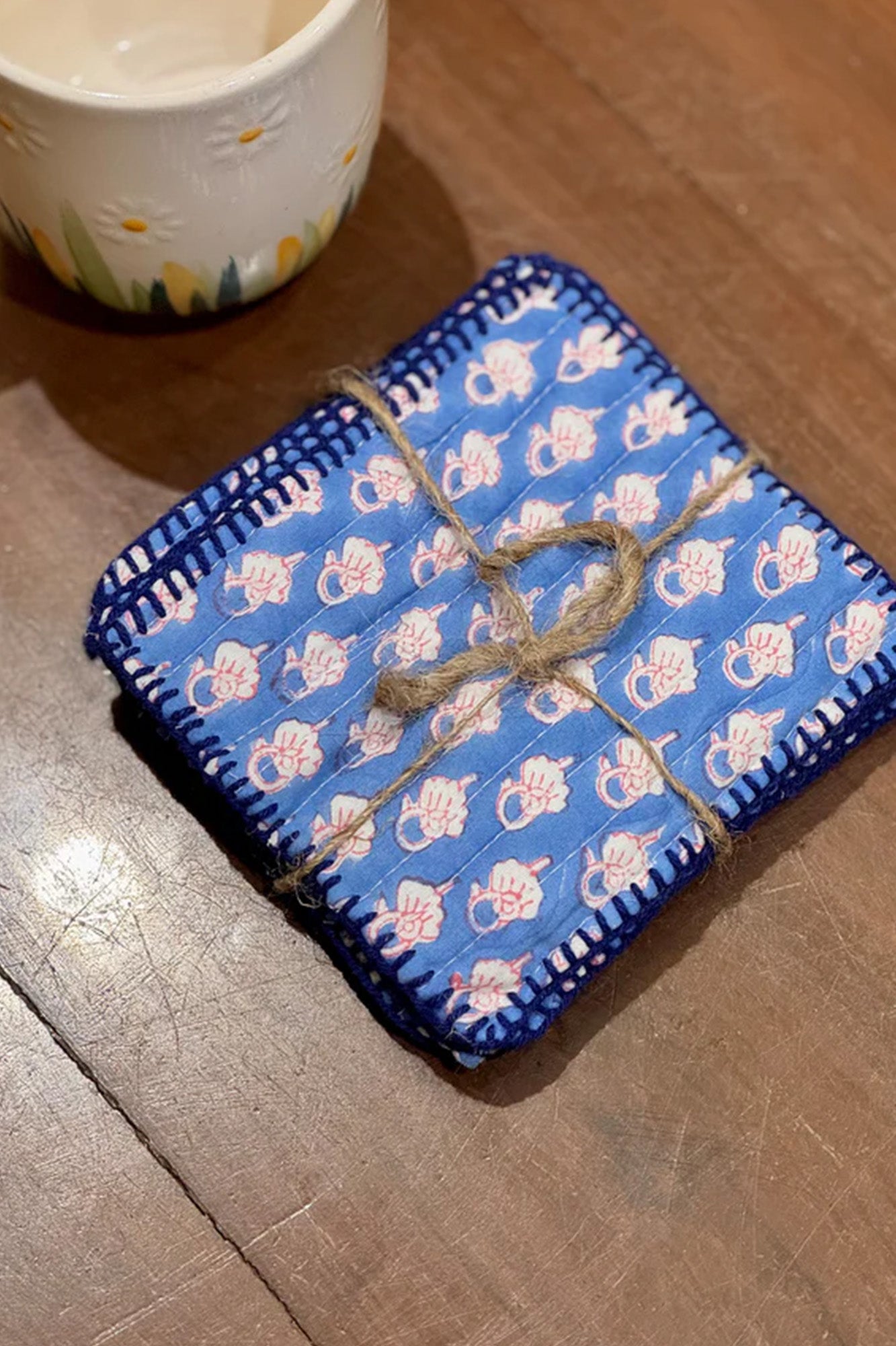 Blue Motifs Coasters Set