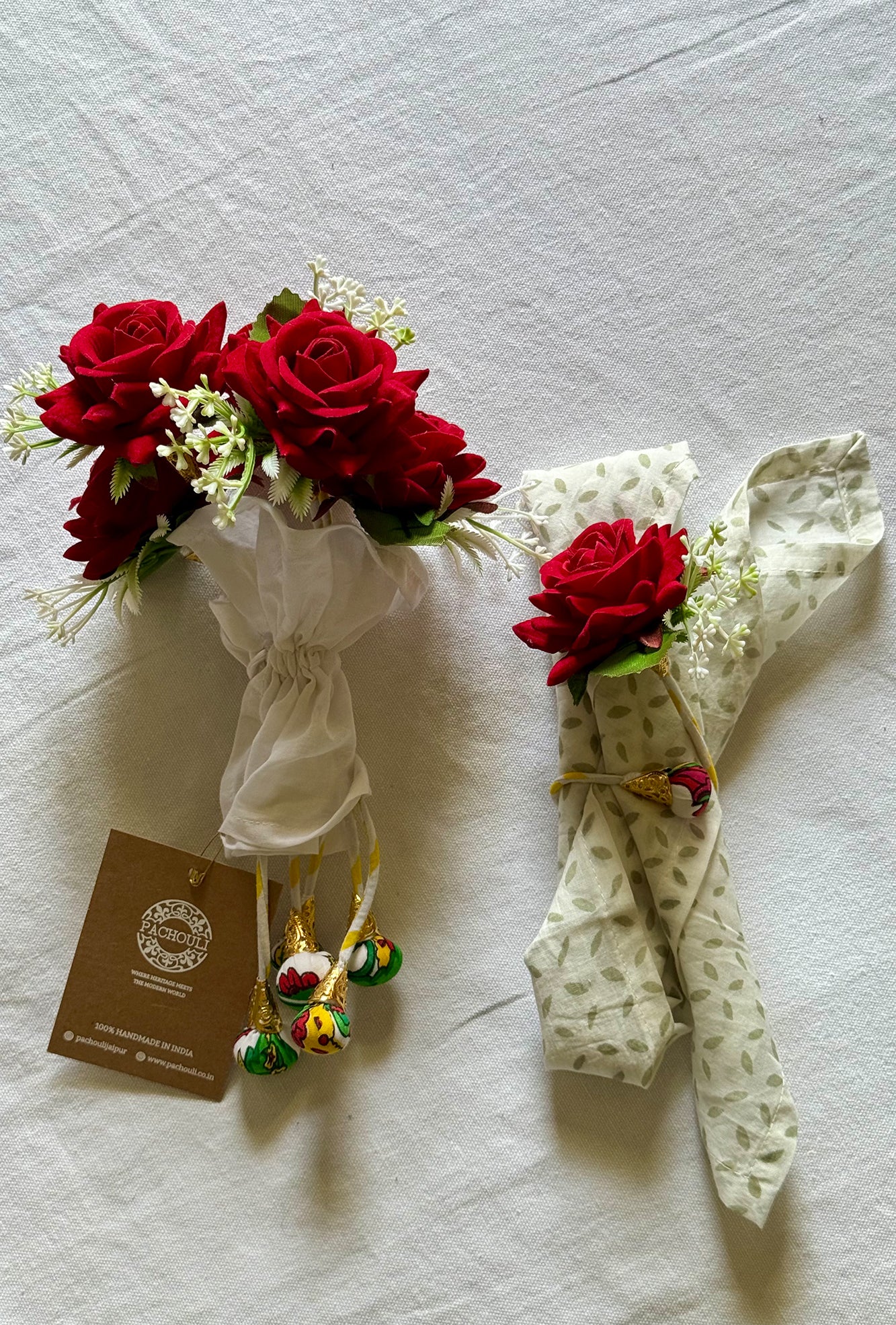 Maroon Rose Napkin Ring Set