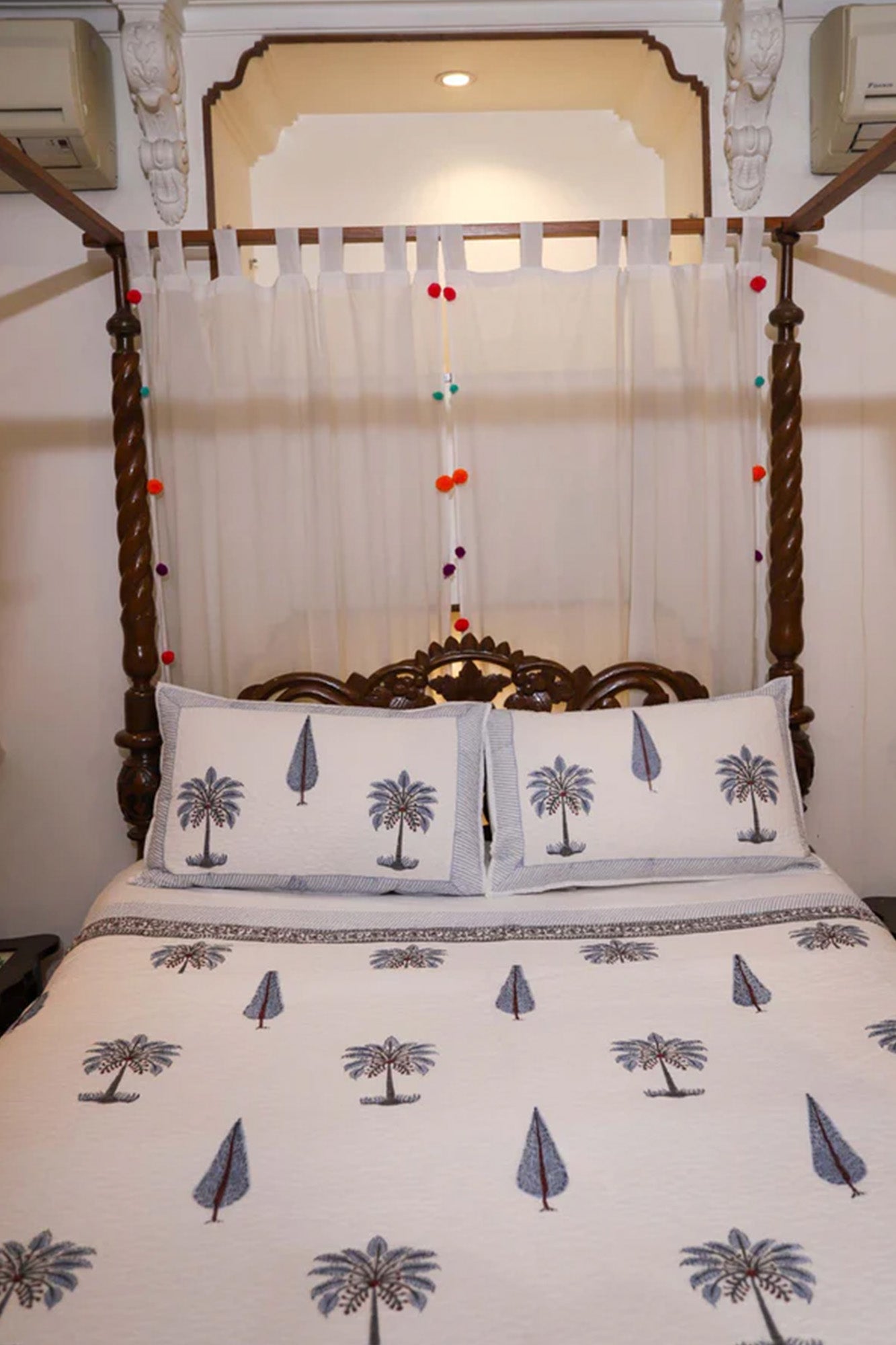 Palm Tree Grey Bed Cover