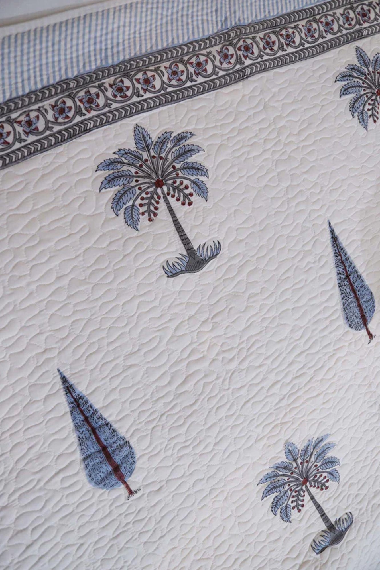 Palm Tree Grey Bed Cover