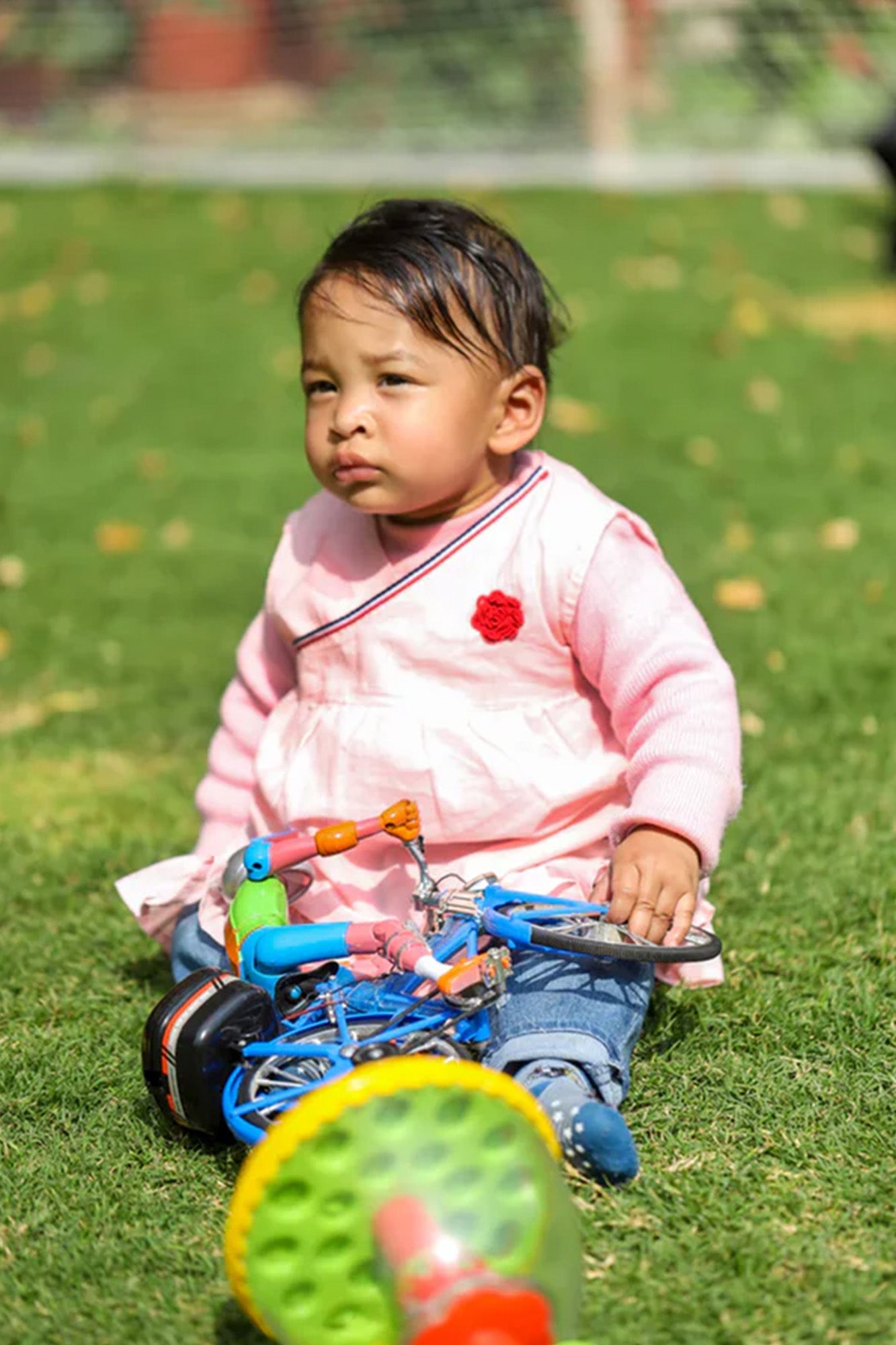 Pink Embroidered Infant Girl Frock