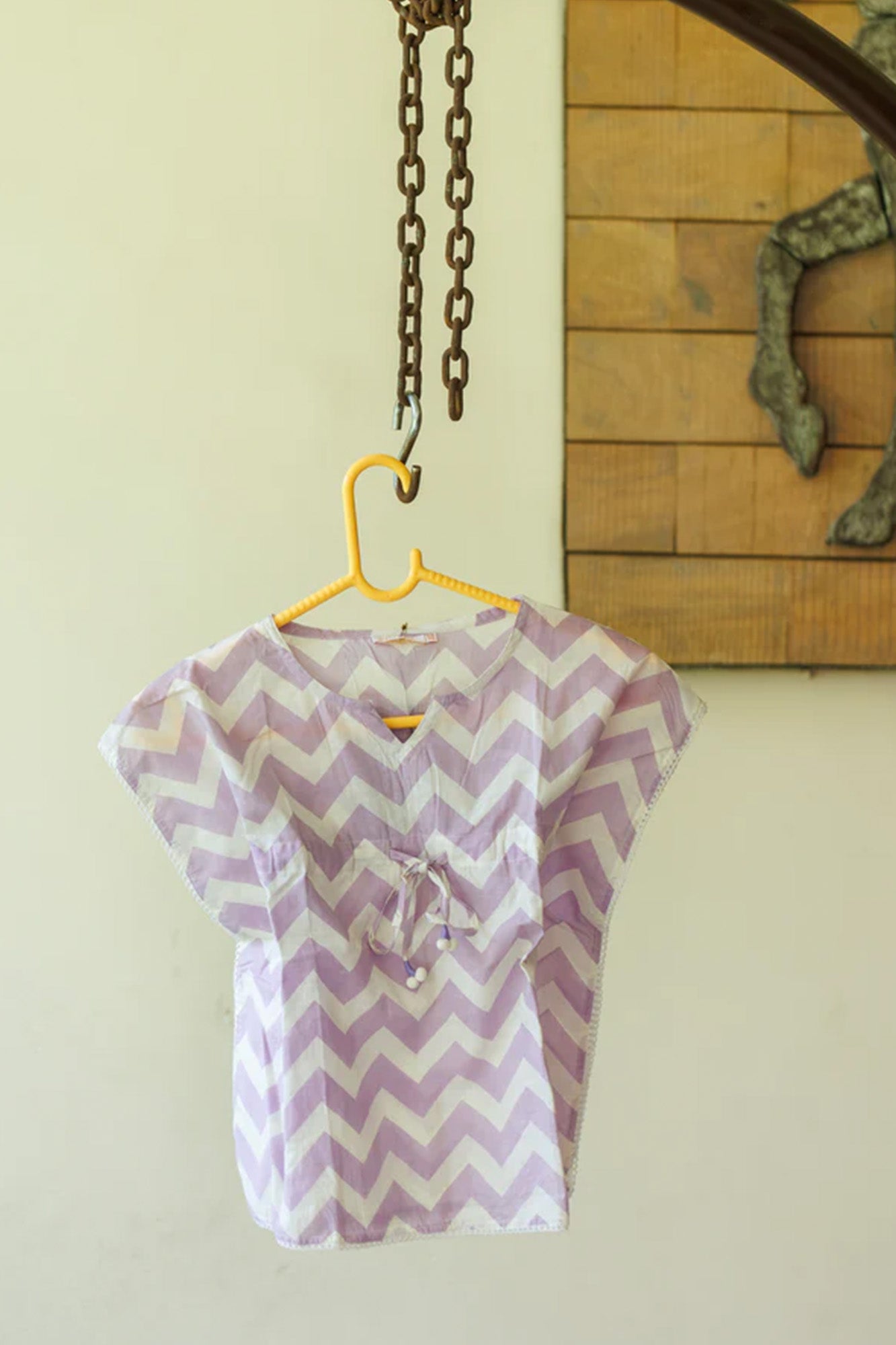 Kaftan Girl Purple Chevron