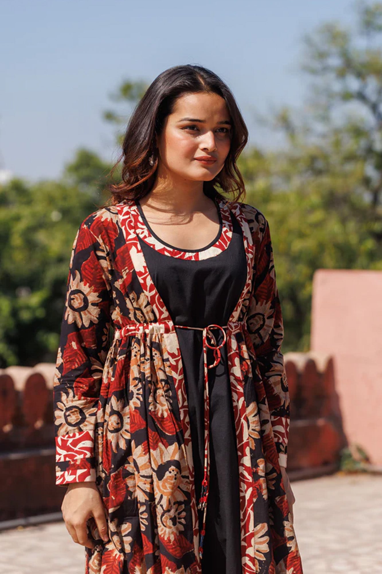 Maati Kalamkari Cape Dress
