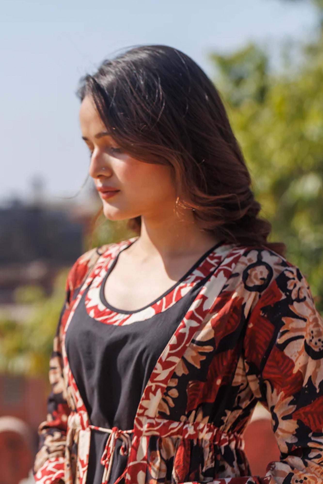 Maati Kalamkari Cape Dress